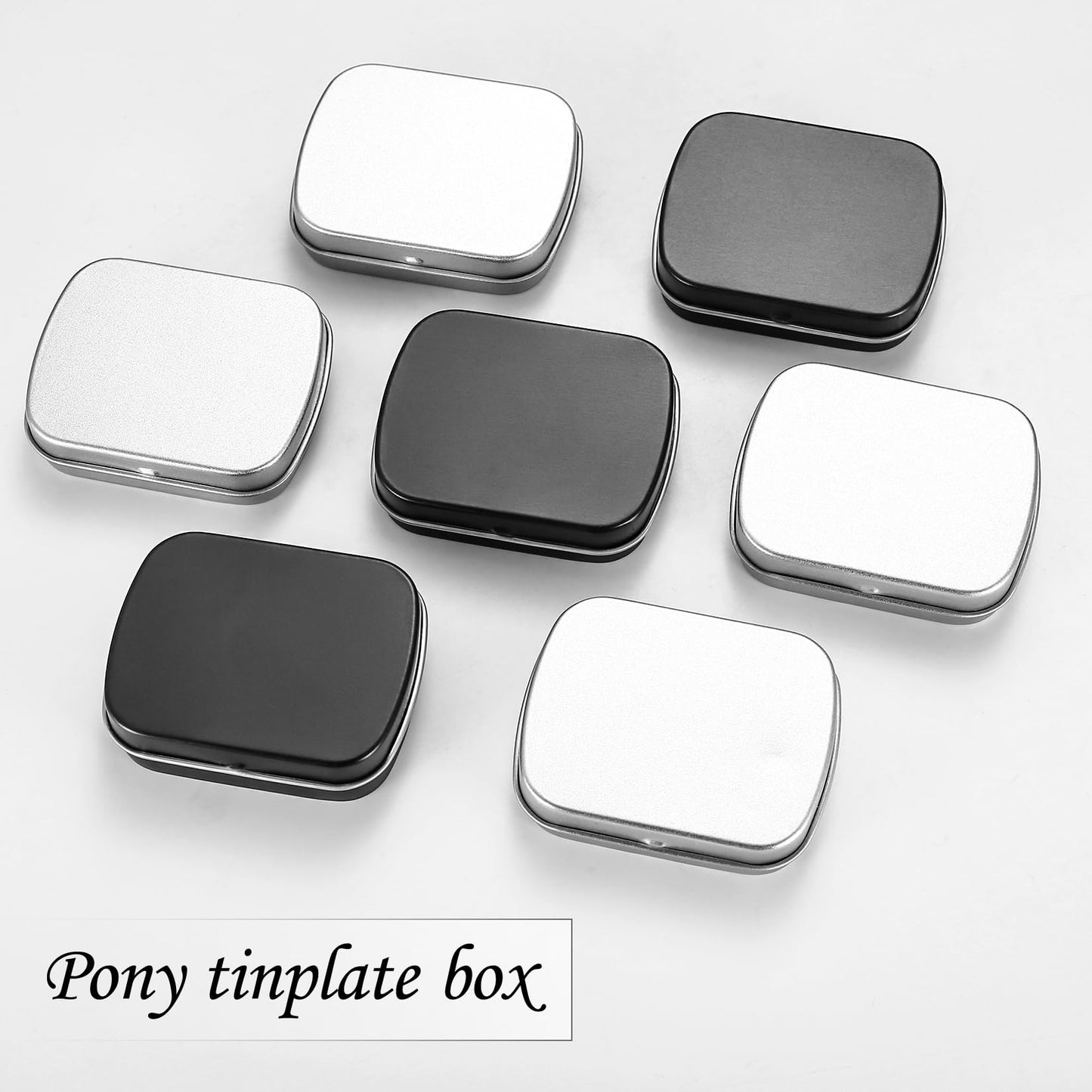 HAOCHEN 8 Pieces Rectangular Small Tin Boxes, Tins Containers, Empty Hinged Tins with Lids