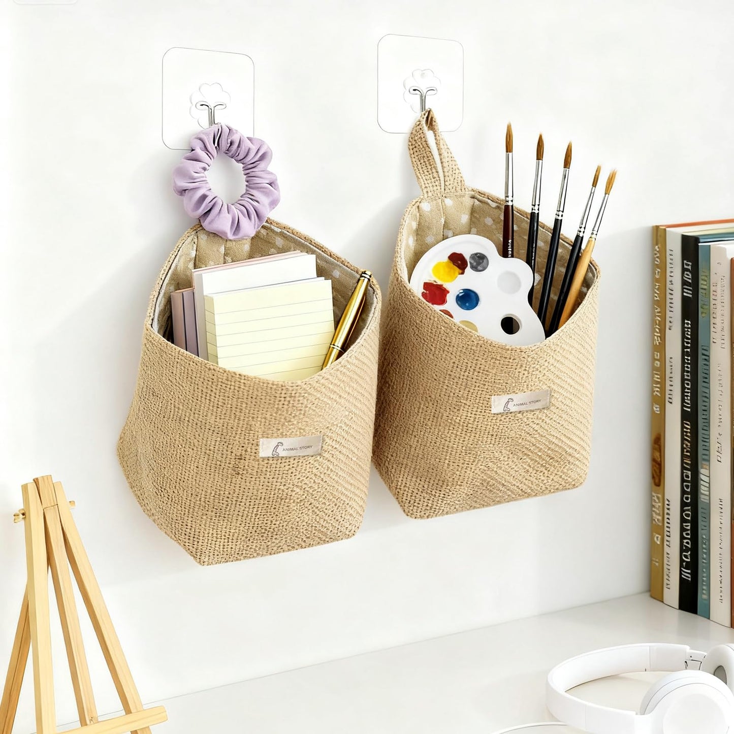 Cisyia 3 Pcs Hanging Storage Baskets, Foldable Wall Organizer