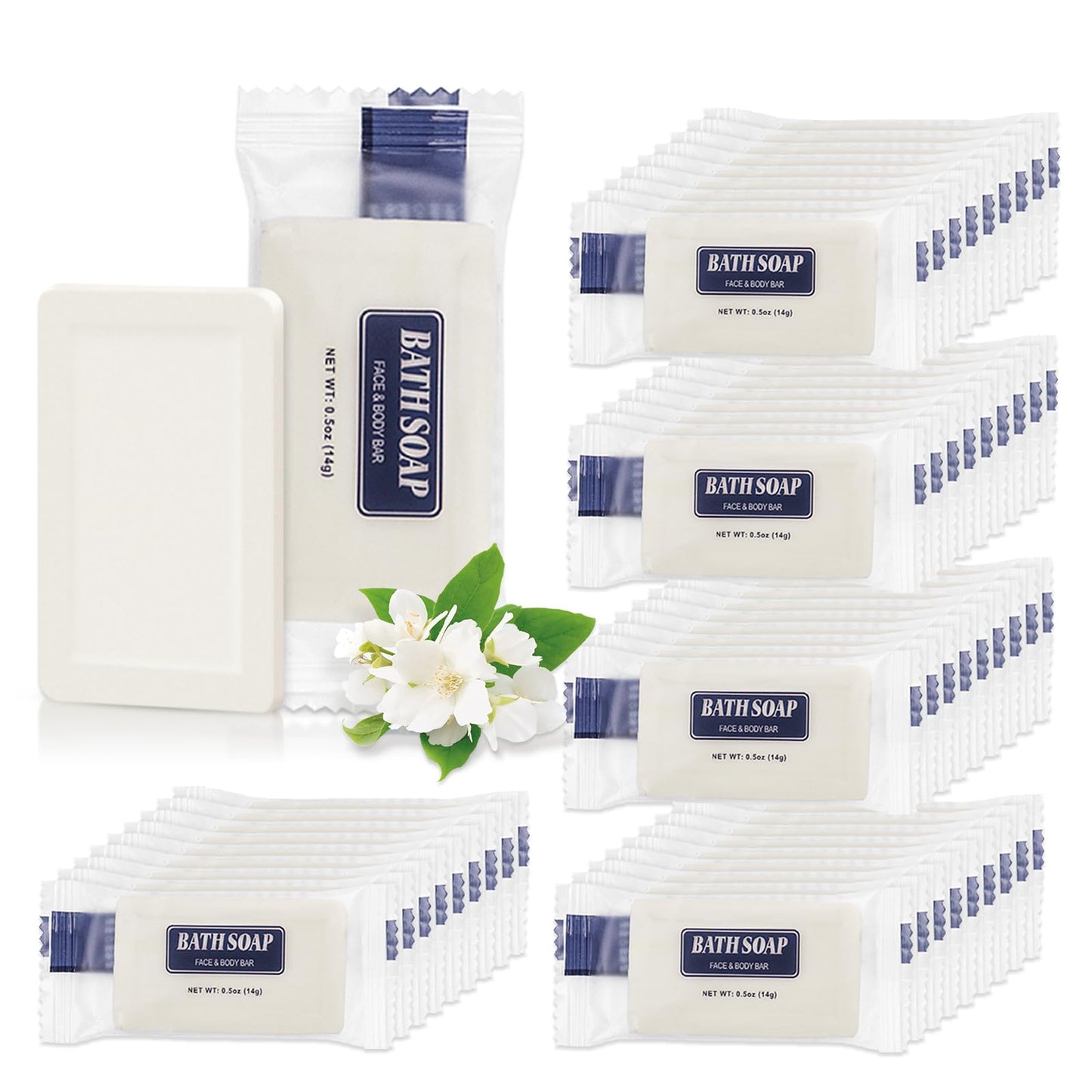 SLequipo 120 Pack Bar Soap Bulk, Mini Soap Bars Bulk Individually Wrapped, 0.5 oz Travel Soap Small Hotel Soaps Travel Size Toiletries for Hotel Guest