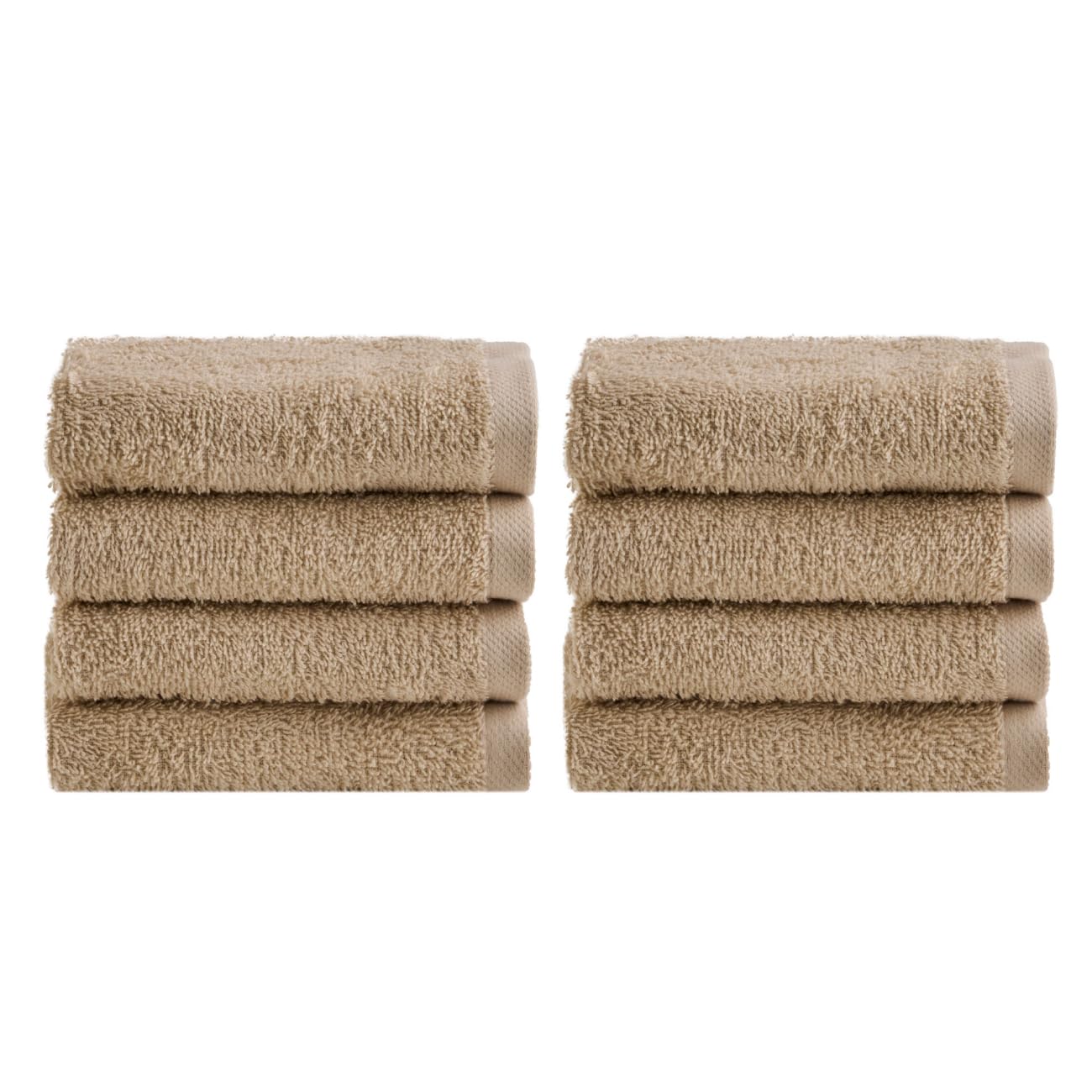 NELLA BIAGINI Minerva Bathroom Washcloths 30 x 30 cm, Set of 8, 100% Pure Terry Cotton, 420 g/m?, Soft, Absorbent, Practical, Durable, Solid Colour