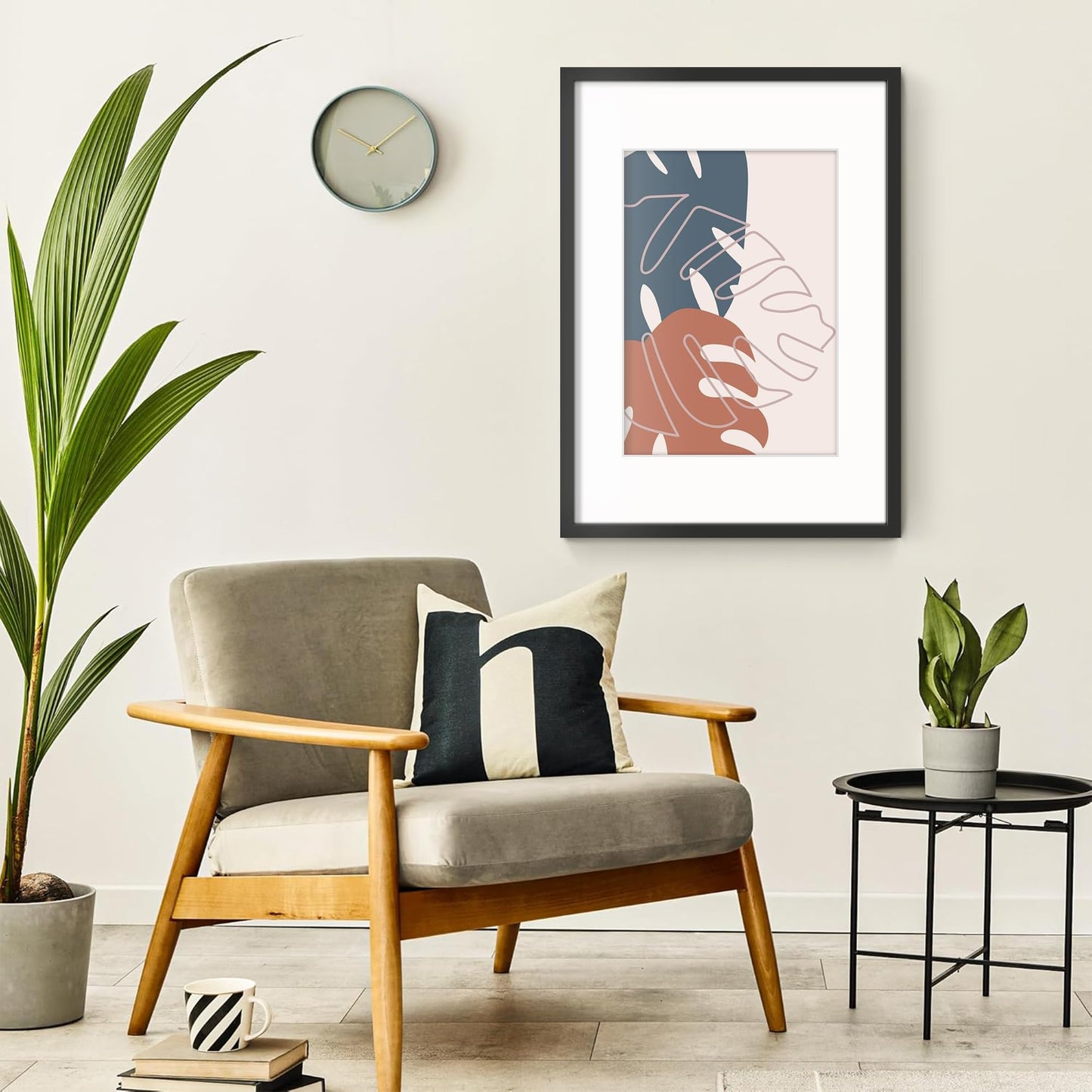 Tinkeps A1 Black Picture Frame - Engineered Wood and Plexiglass, A1 Frame with A2 Mount for A1/A2 Prints, Photos, and Posters, Wall Mountable -