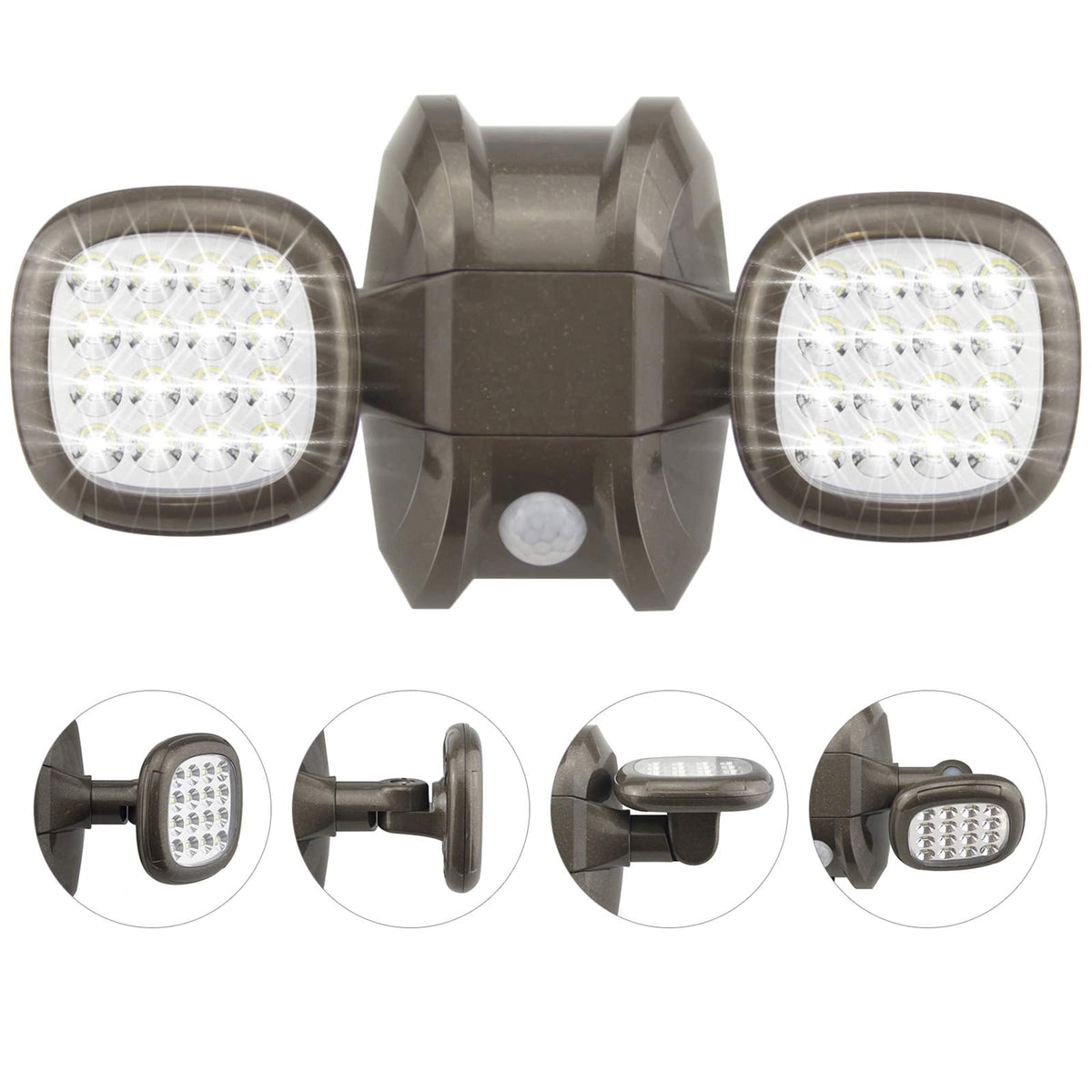 HONWELL Battery Operated Outdoor Lights, Wireless Security Lights with Motion Sensor, Waterproof Outside Flood Lights for Garden, Yard, Garage, 600LM,