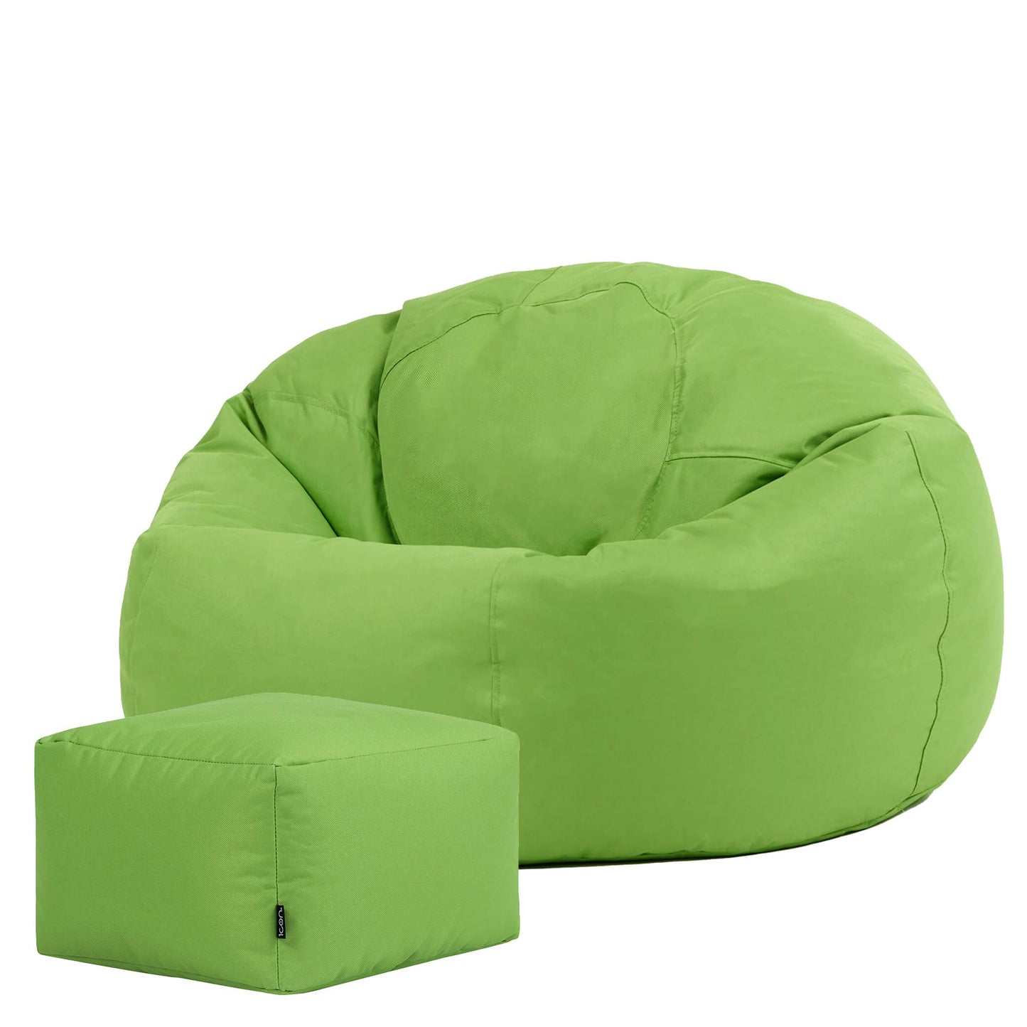 Bean Bag Bazaar Kingston Outdoor Bean Bag & Footstool with Filling, Green