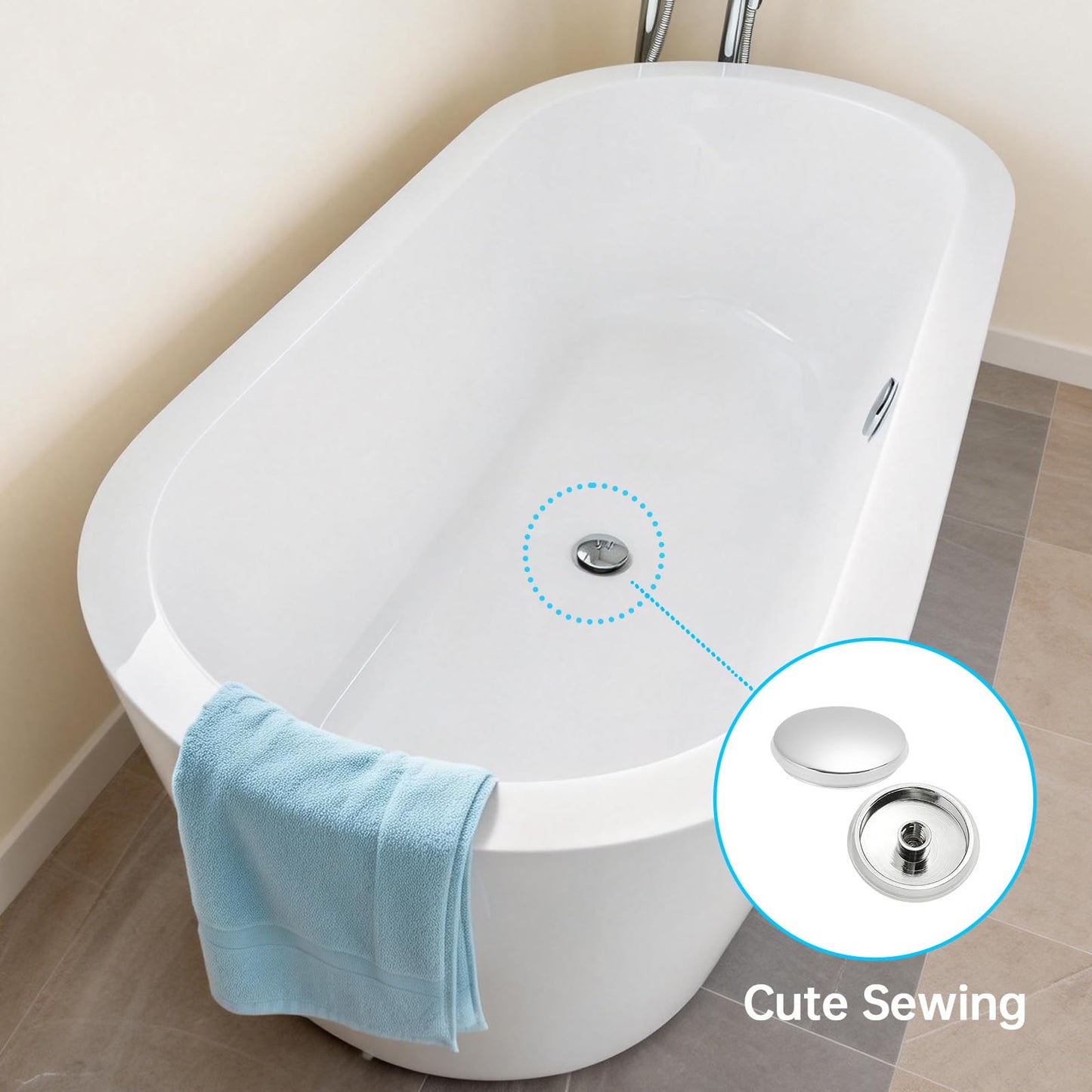 36mm 2-Pack Sink Push Button Drain Stopper, Click Clack Pop Up Waste Cover Plug Replacement for Kitchen, Bathroom & Vanity Basins