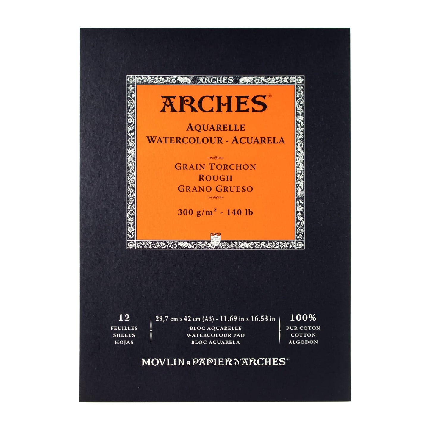 ARCHES Watercolour pad, wood, White, Block 12 Blatt-A3