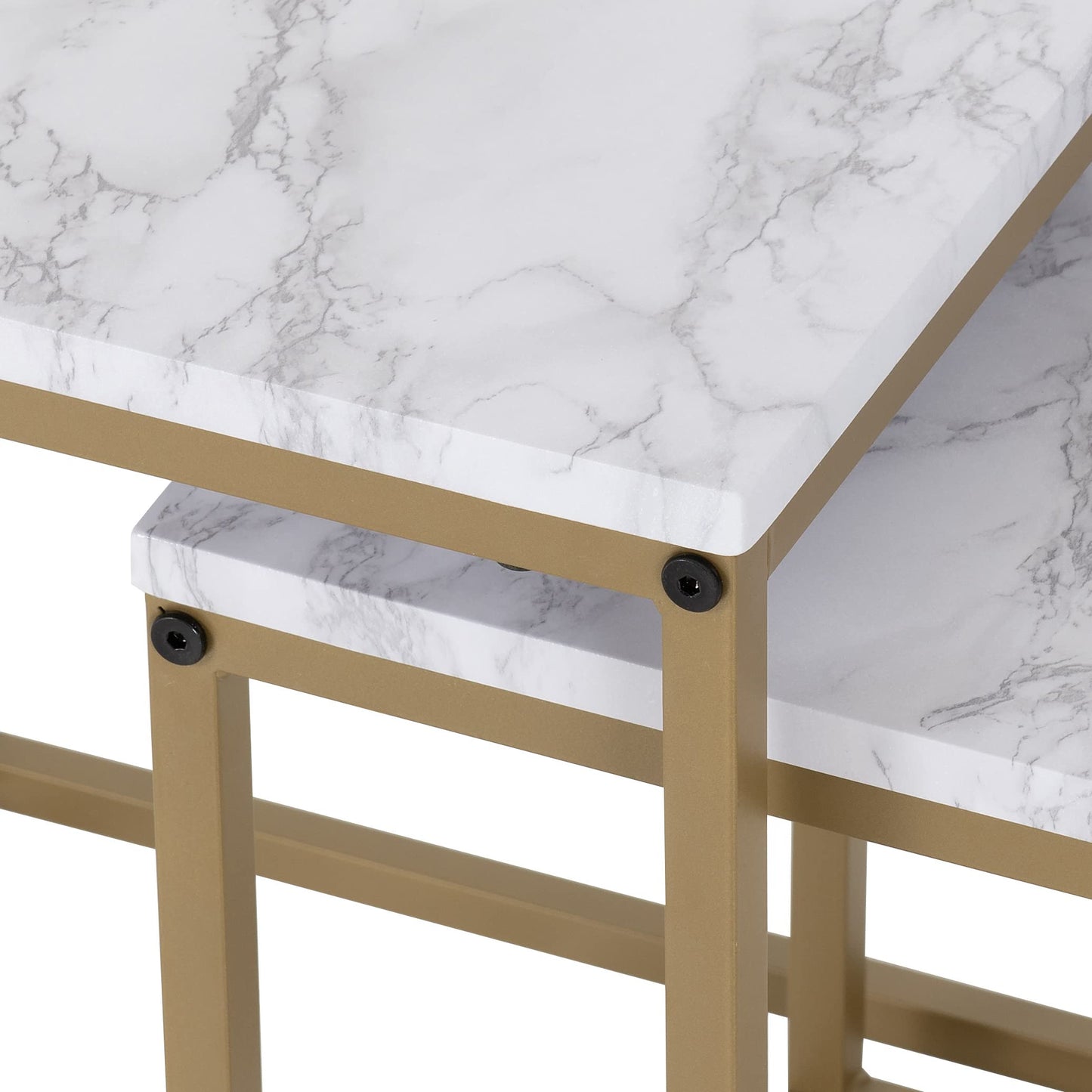 Seconique Dallas Nest Of 2 Tables in Marble/Gold Effect