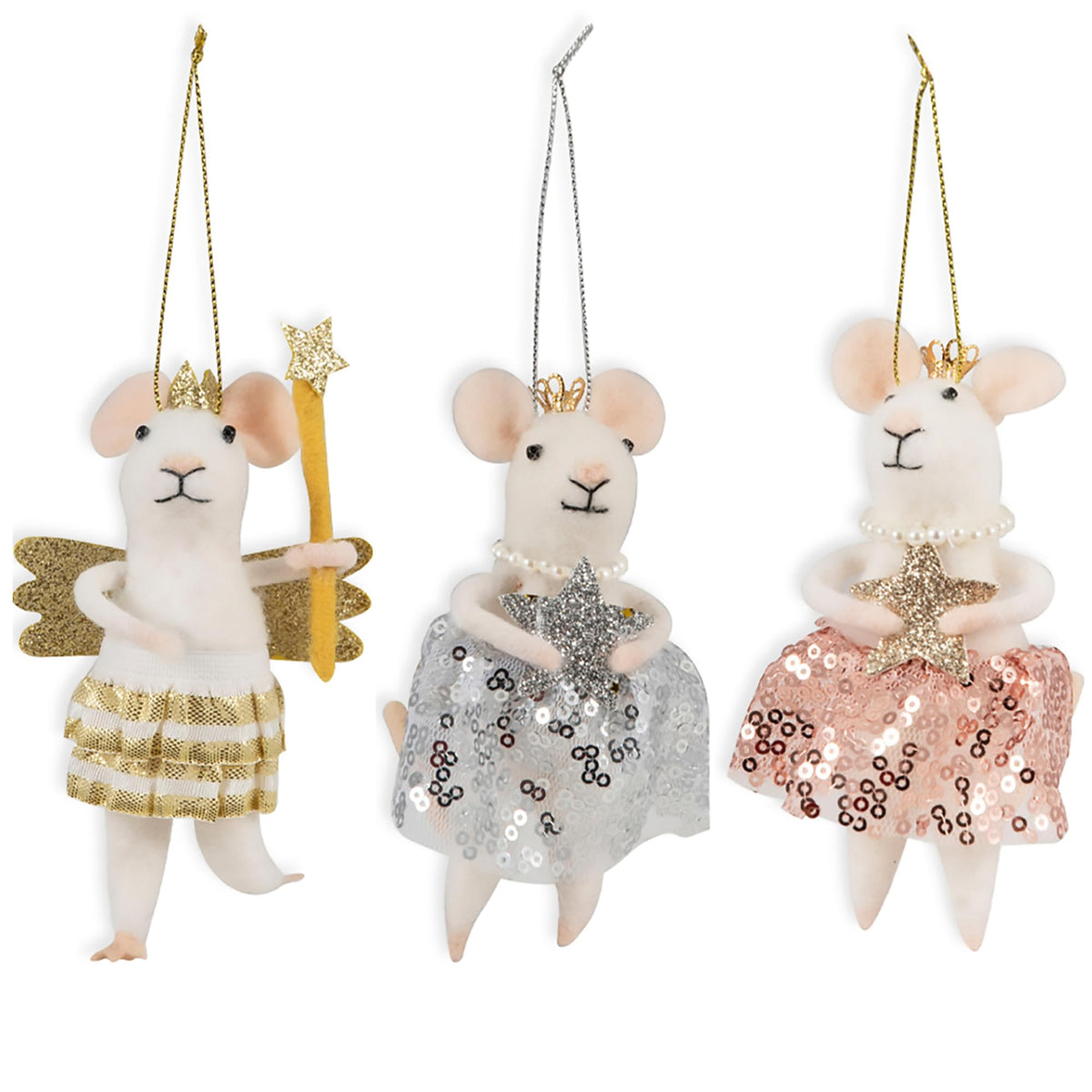 Trimits Needle Felting Mice Kit ? Christmas Tree Decorations for Kids & Adults, Complete Craft Kit with Instructions, Wool Felt Set for Beginners,