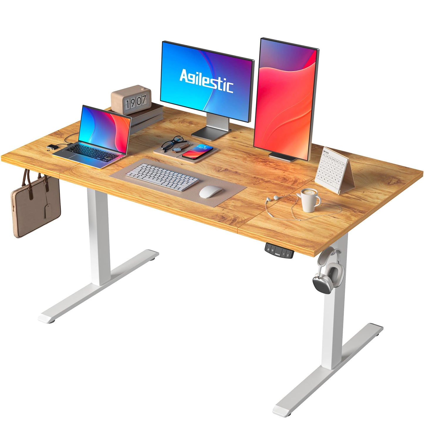 Agilestic Height Adjustable Electric Desk, 2 Memory Height, 140x80cm
