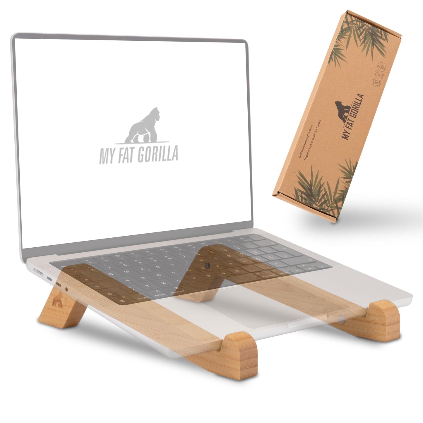 Bamboo Laptop Stand for Desk - Laptop Riser for Desk - MacBook Stand