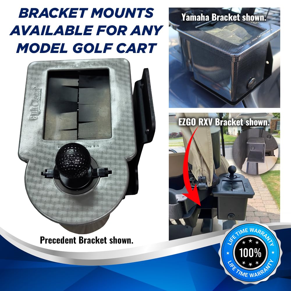 Club Clean - Ball And Club Cleaner With Universal Bracket For Golf Car,Black