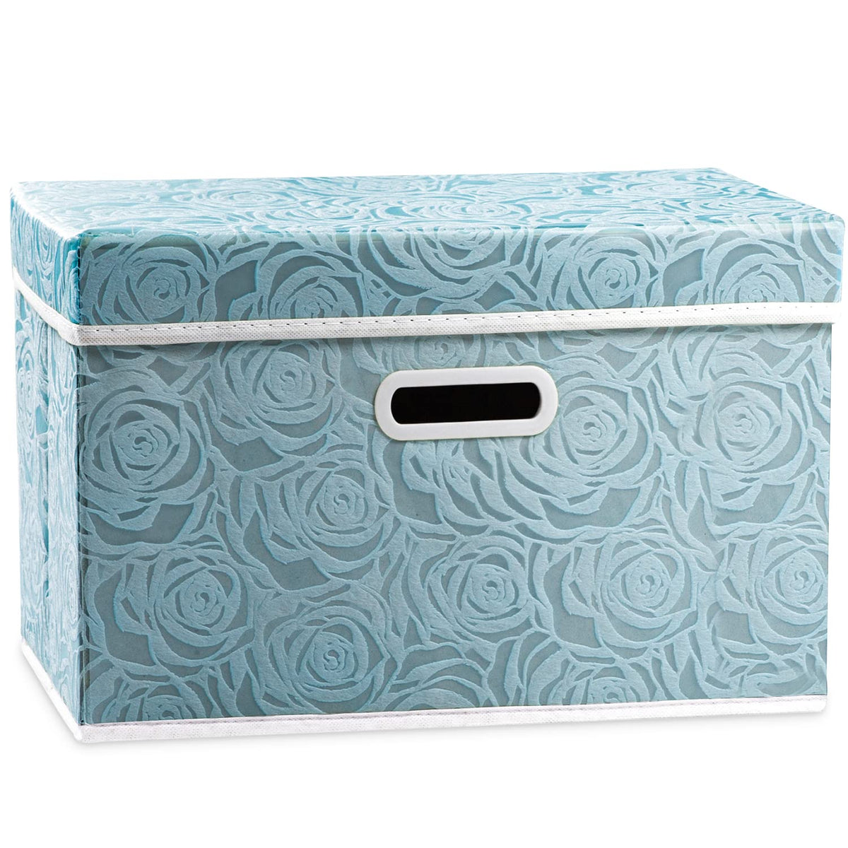 Prandom Storage Boxes with Lids Large.Rose Pattern Fabric Decorative Storage Box, Really Useful Box,Clothing Storage,Cubes