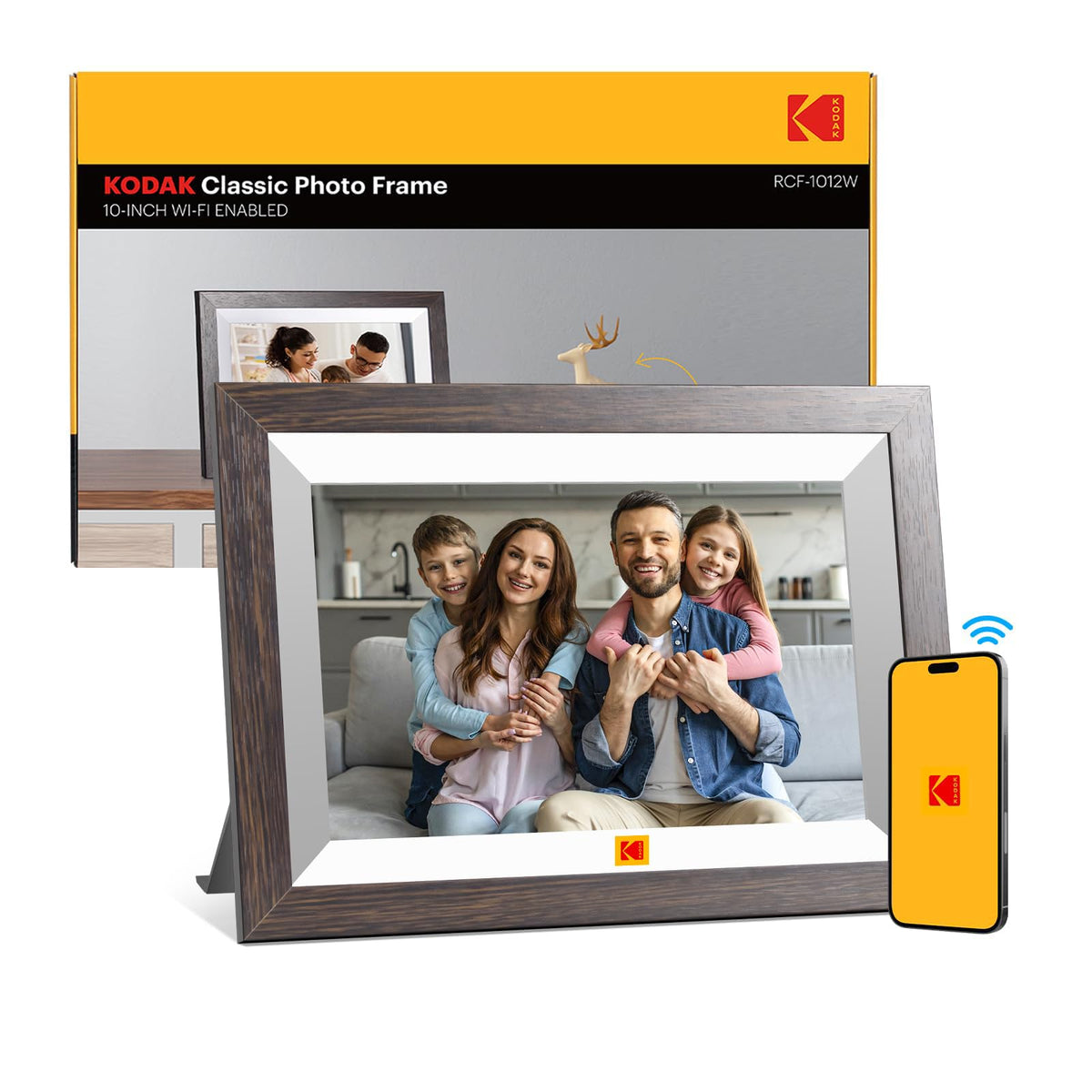 KODAK 10.1 Inch WiFi Digital Picture Frame with 32GB Storage, Electronic Smart Digital Photo Frame 1280x800 IPS Touch Screen, Auto-Rotate, Share