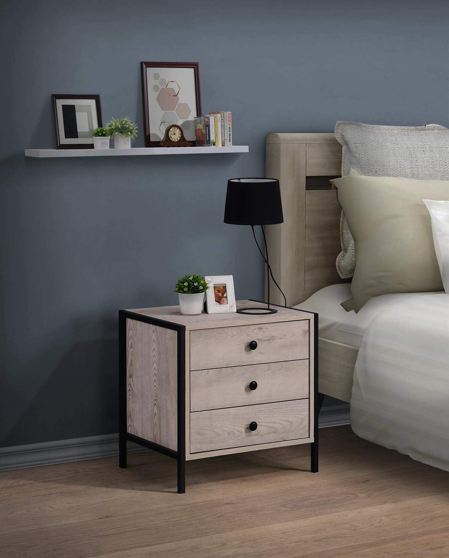 Timber Art Design UK Zahra 3 Drawer Chest Bedside Cabinet Storage Unit Nightstand Table Modern Furniture for Living Room, Bedroom