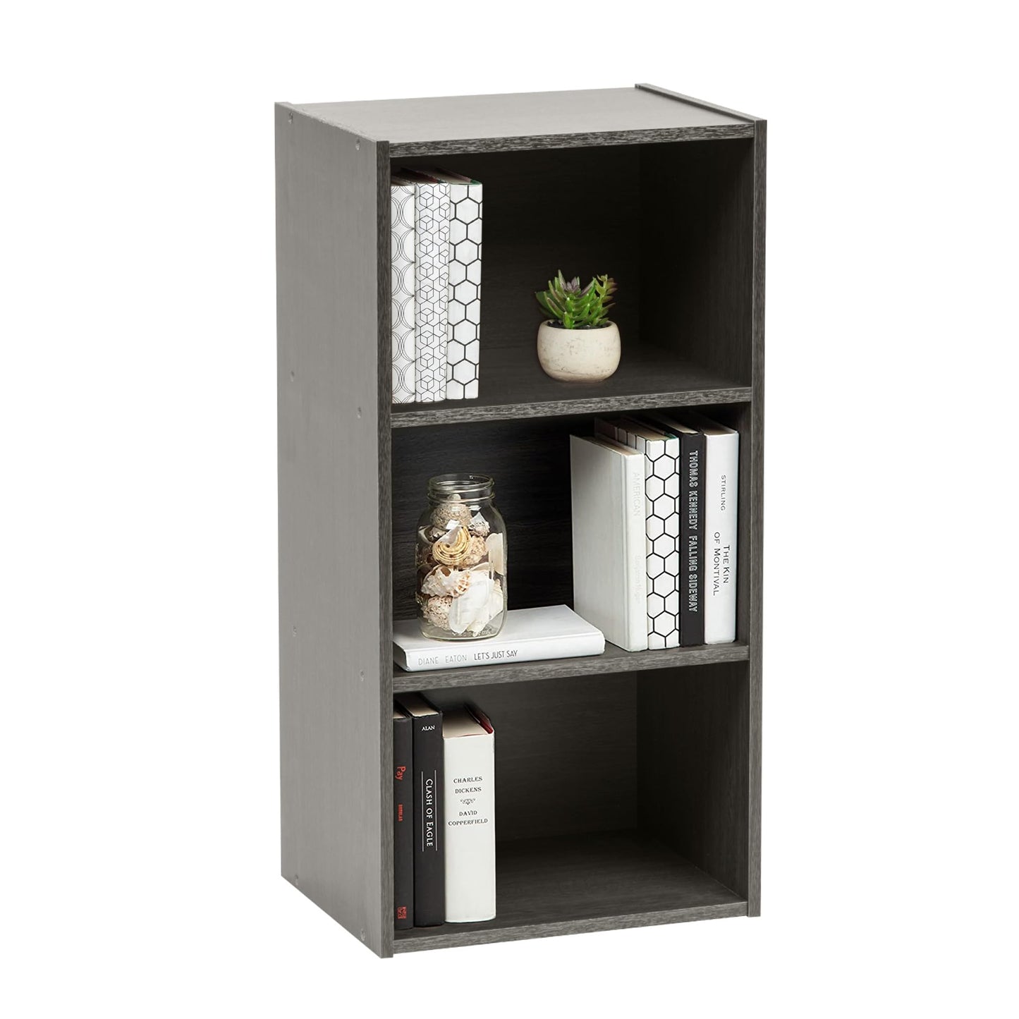 Iris Ohyama, 3-Tier Medium Bookcase/Wooden Shelving/Cube Bookcase/Book Cabinet/Cabinet with shelves, Modular, Design, Office, Living Room, Entry