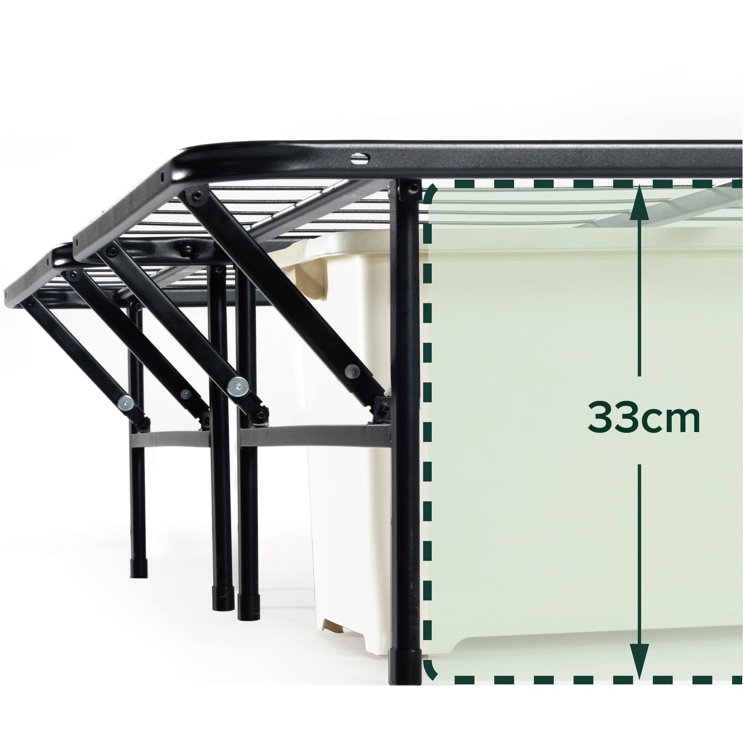 Zinus SmartBase King Size Bed frame - Bed 150x200 cm - 35 cm Height with Underbed Storage - Metal Platform Bed frame great for a guest bed - Black