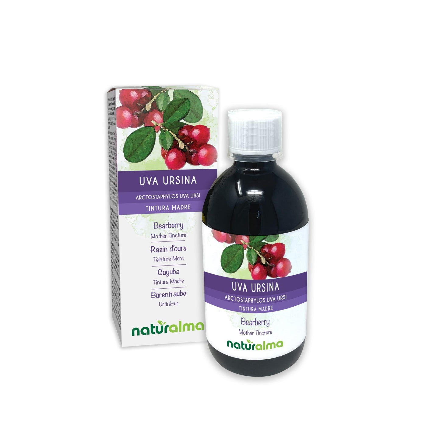 Bearberry (Arctostaphylos uva Ursi) Leaves Alcohol-Free Mother Tincture Naturalma - Liquid Extract Drops 500 ml - Food Supplement - Vegan