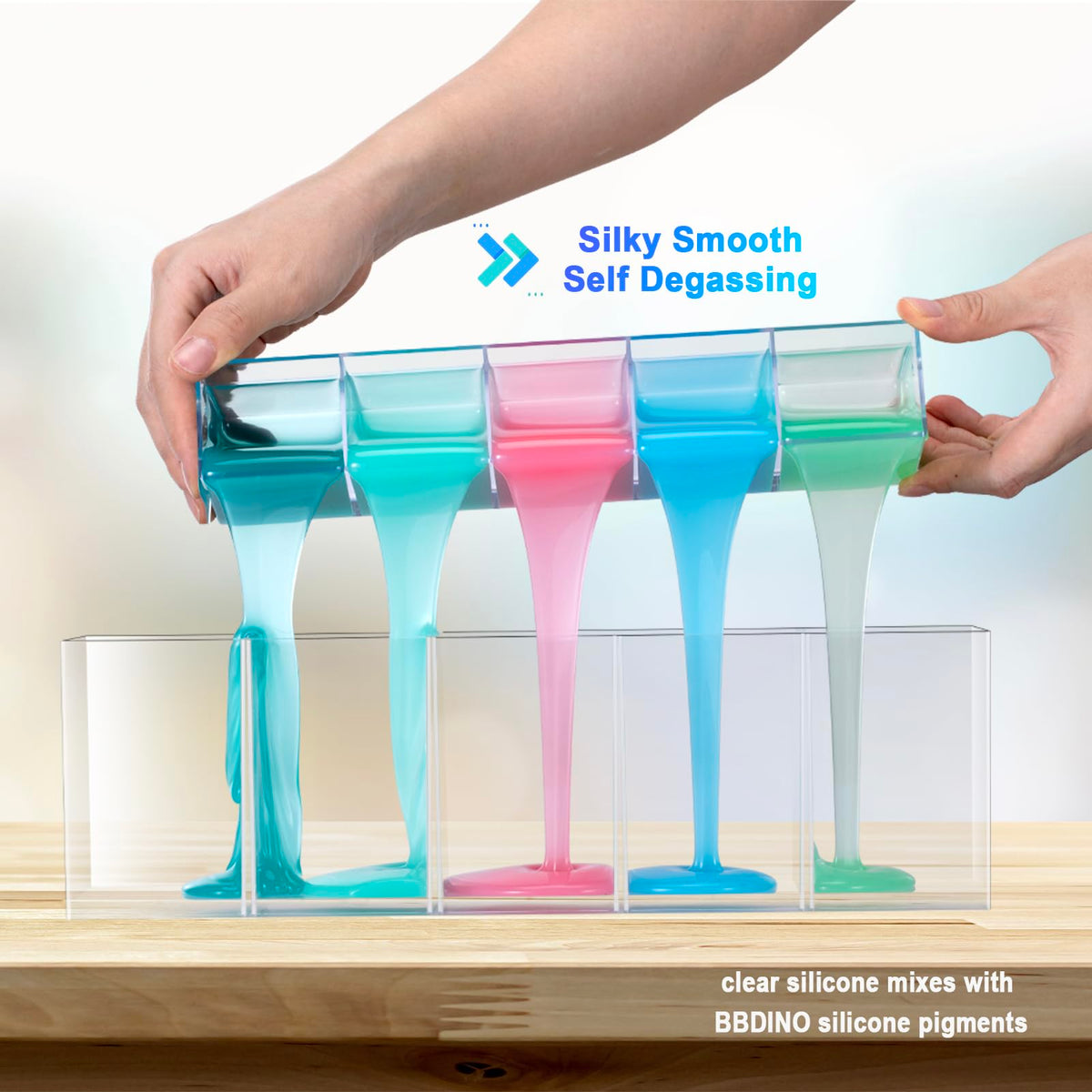 BBDINO Silicone Mold Making Kit 20A, Translucent Liquid Silicone for Mould Making 1:1 by Volume, Ideal for Casting Resin, Soap, Plaster, Wax Silicone
