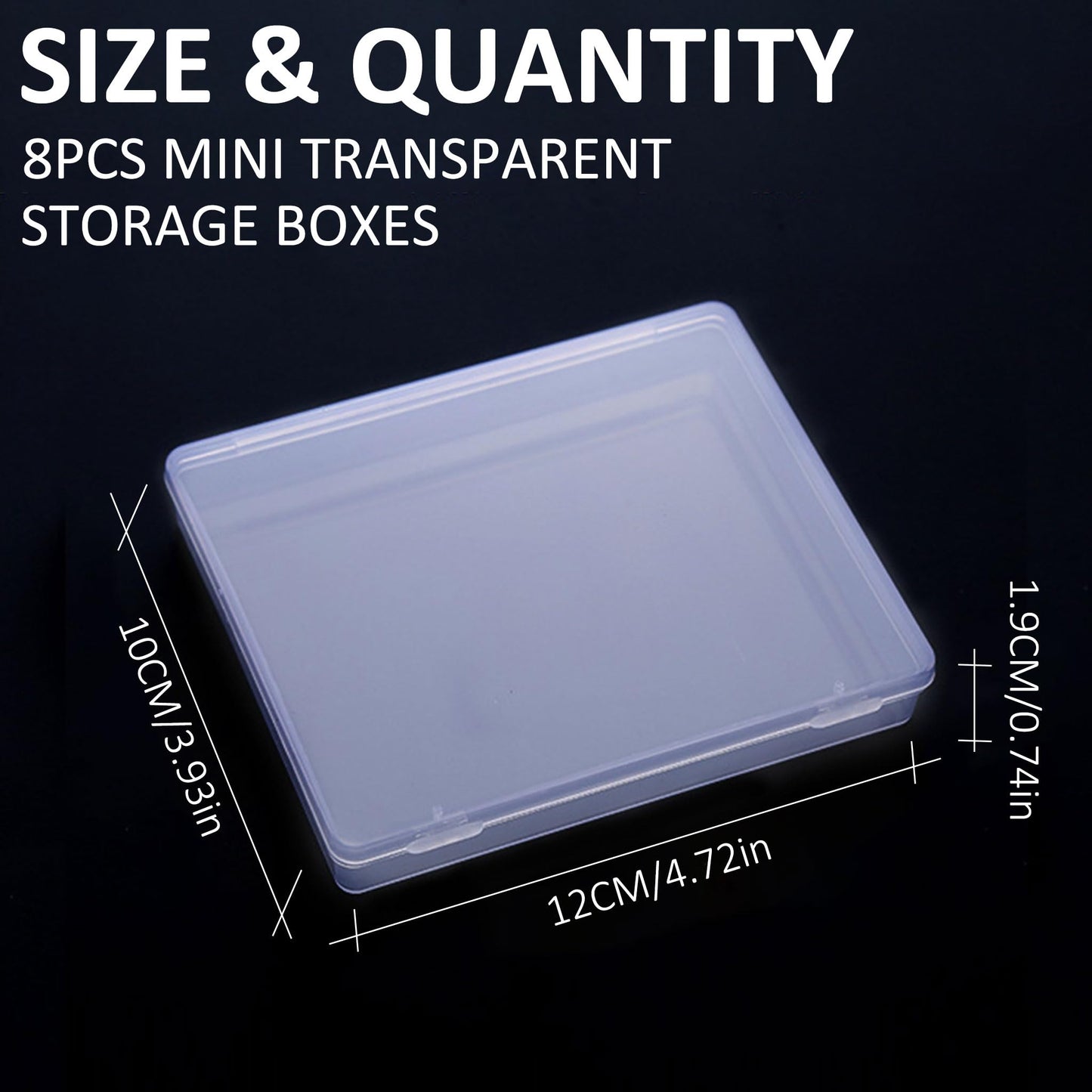 Nybrax 8 PCS Plastic Containers with Lids Plastic Drawers Storage Drawers Square Empty Clear Plastics Storage Containers Box Case with Lids for Small