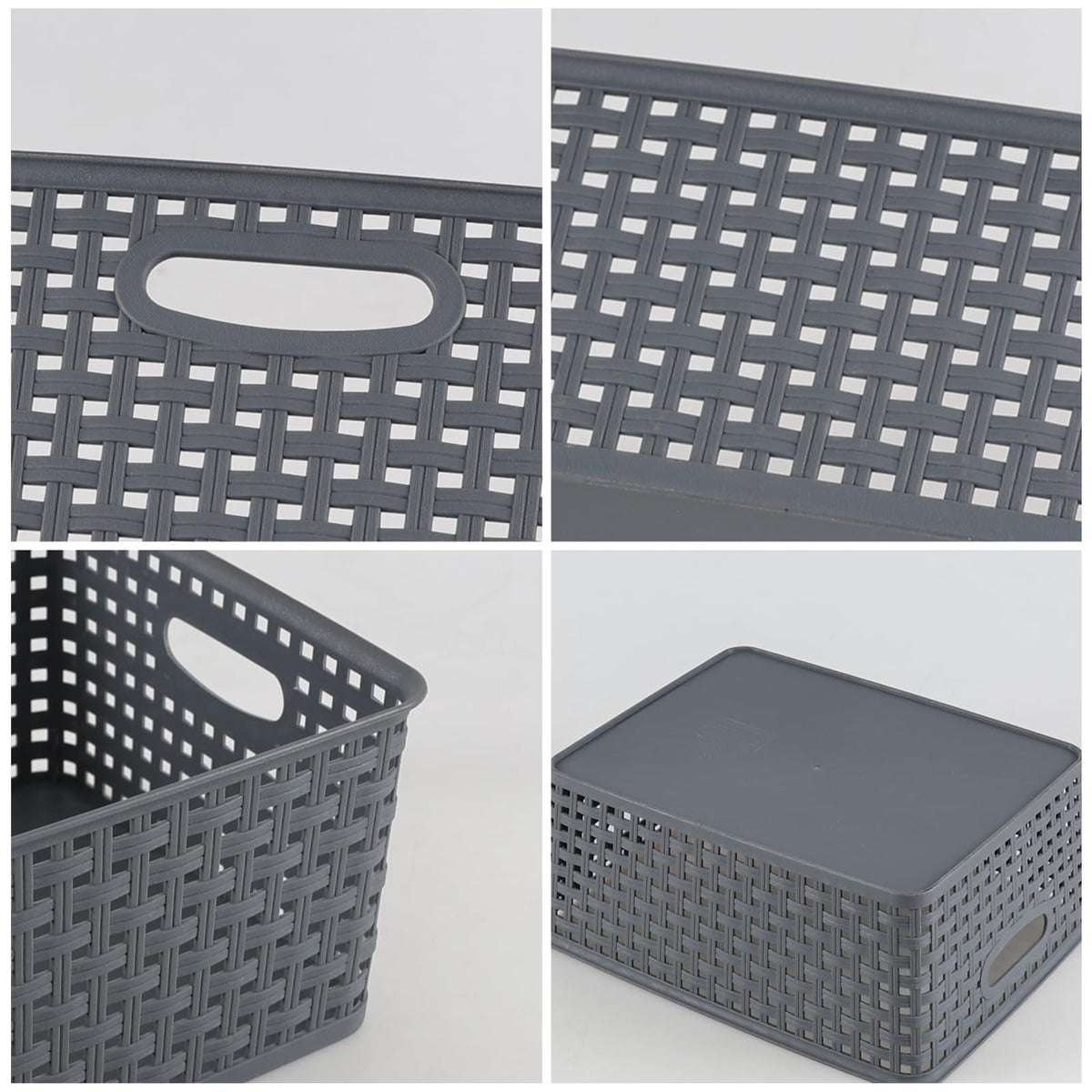 Saedy 6-Pack Plastic Woven Storage Basket, Kitchen Cupboard Storage Baskets