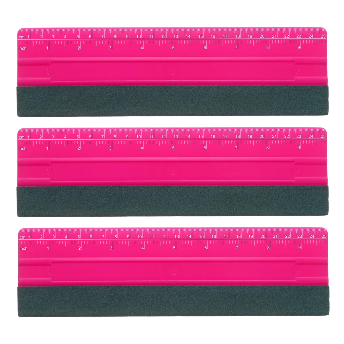 sourcing map 3pcs Vinyl Wrap Squeegee 9.8" Felt Edge Wrap Scraper with Ruler Vinyl Squeegee Window Tint Tool for Decal Wallpaper Window Car Wrapping,