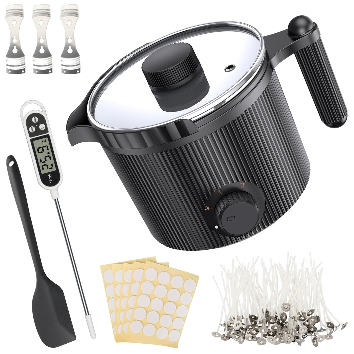 venpow Candle Wax Melter with Pour Spout, Candle Making Kit for Adult Beginners, for Candle Making, Set Includes Wax Melting Pot, Stirring Spoon,
