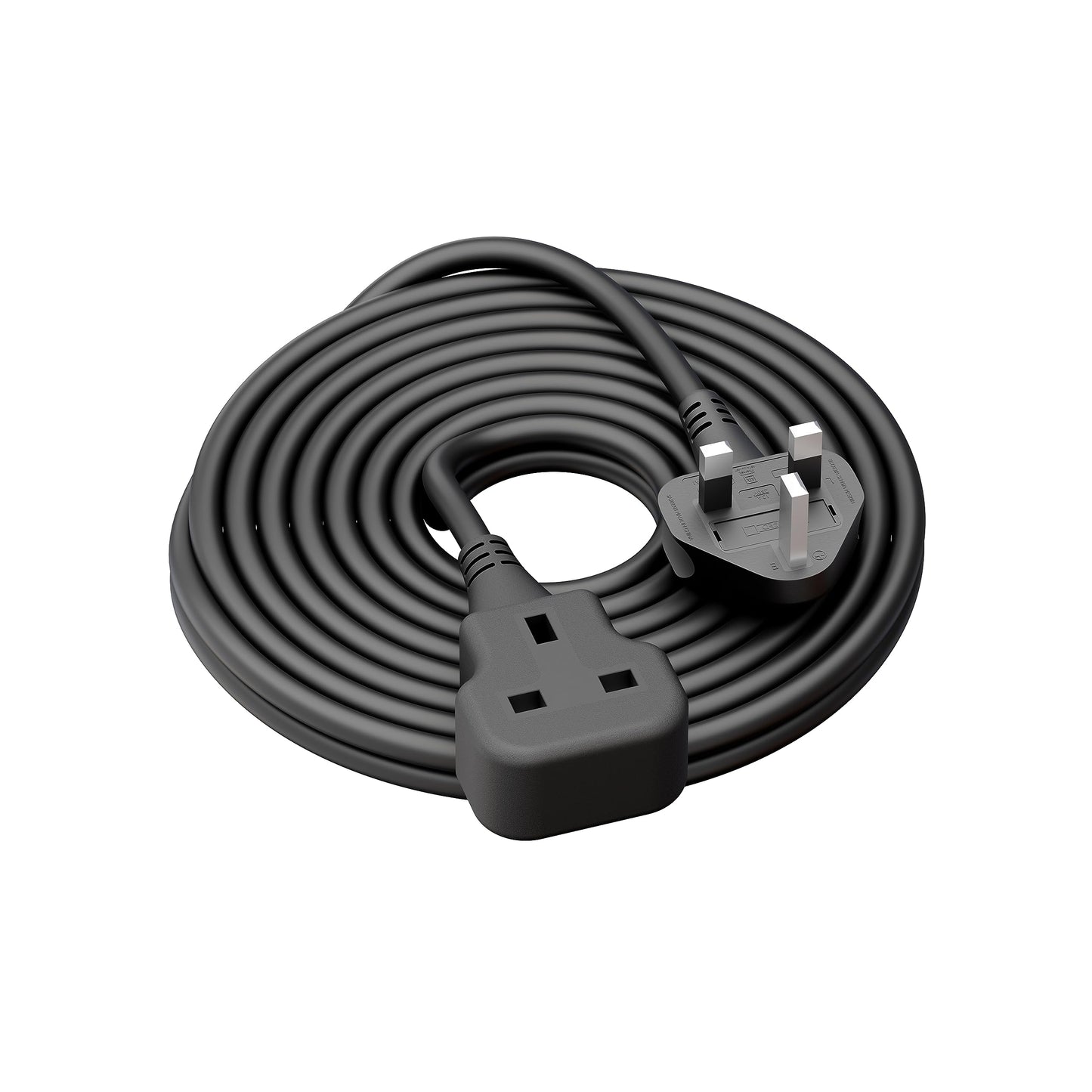Heavy Duty Extension Lead Outdoor Extension Cord 5m Long Power Strip Black Cable Single Plug Socket 13 Amp For Garden