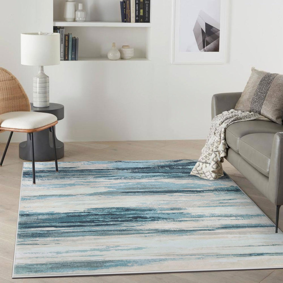 Tinyboy-hbq Modern Abstract Area Rug, Blue, 160 x 200 cm