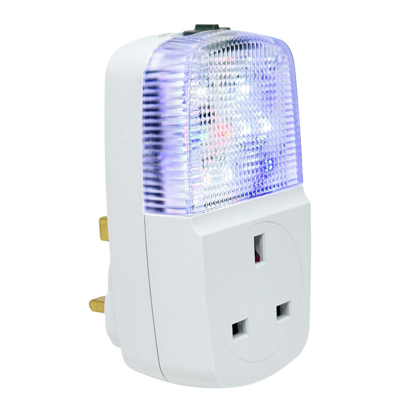 Defender Fake TV Light Simulator LED with Pass Through Socket - Plug-in Home Security Device - 4 Modes Includes Timer & Dusk Till Dawn Sensor - Anti