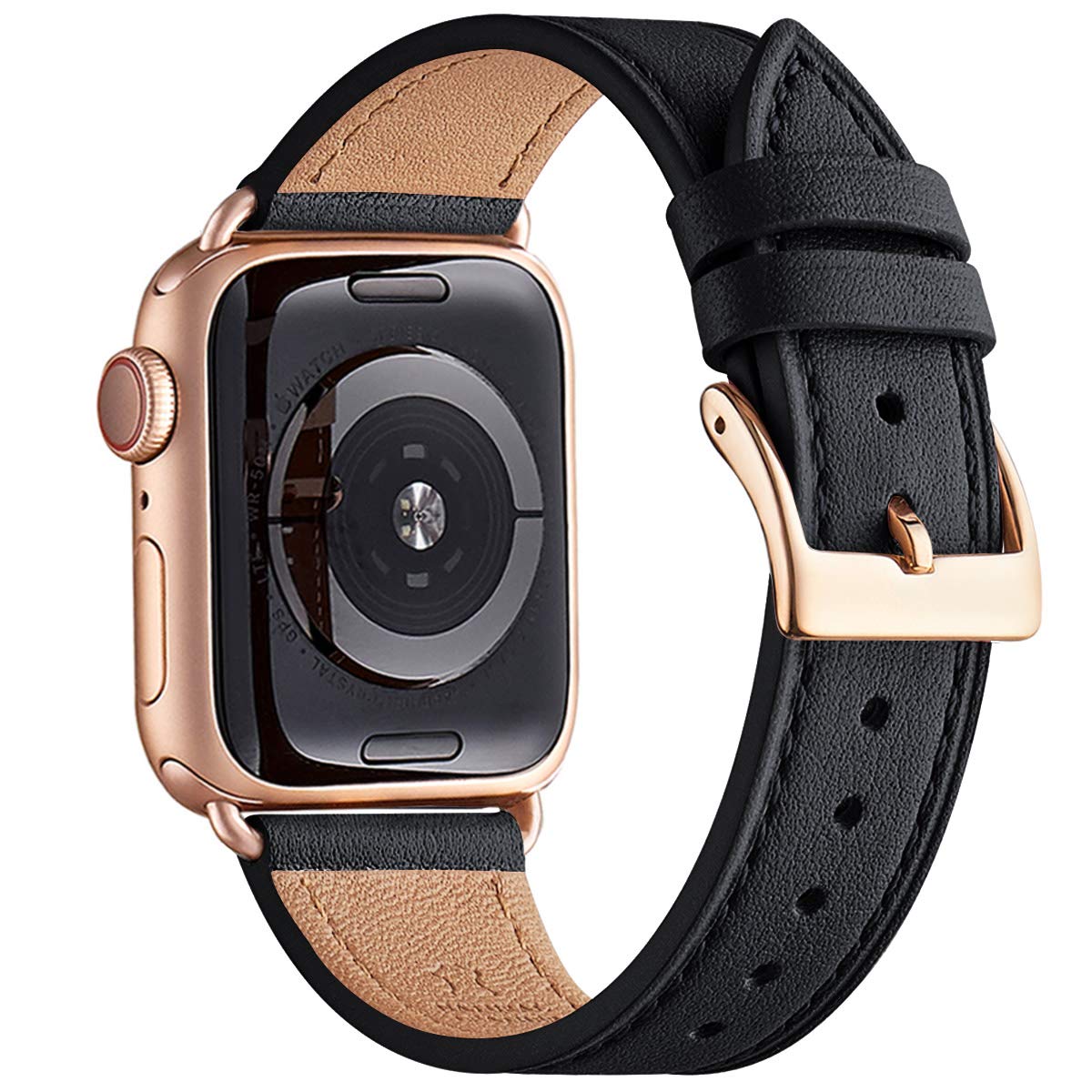 QAZNZ Leather Straps for Apple Watch Strap 40mm 42mm(Series 11 10) 41mm 38mm,Women Men Replacement Strap for Apple Watch Series 9 8 7 6 5 4 3 2 1 &