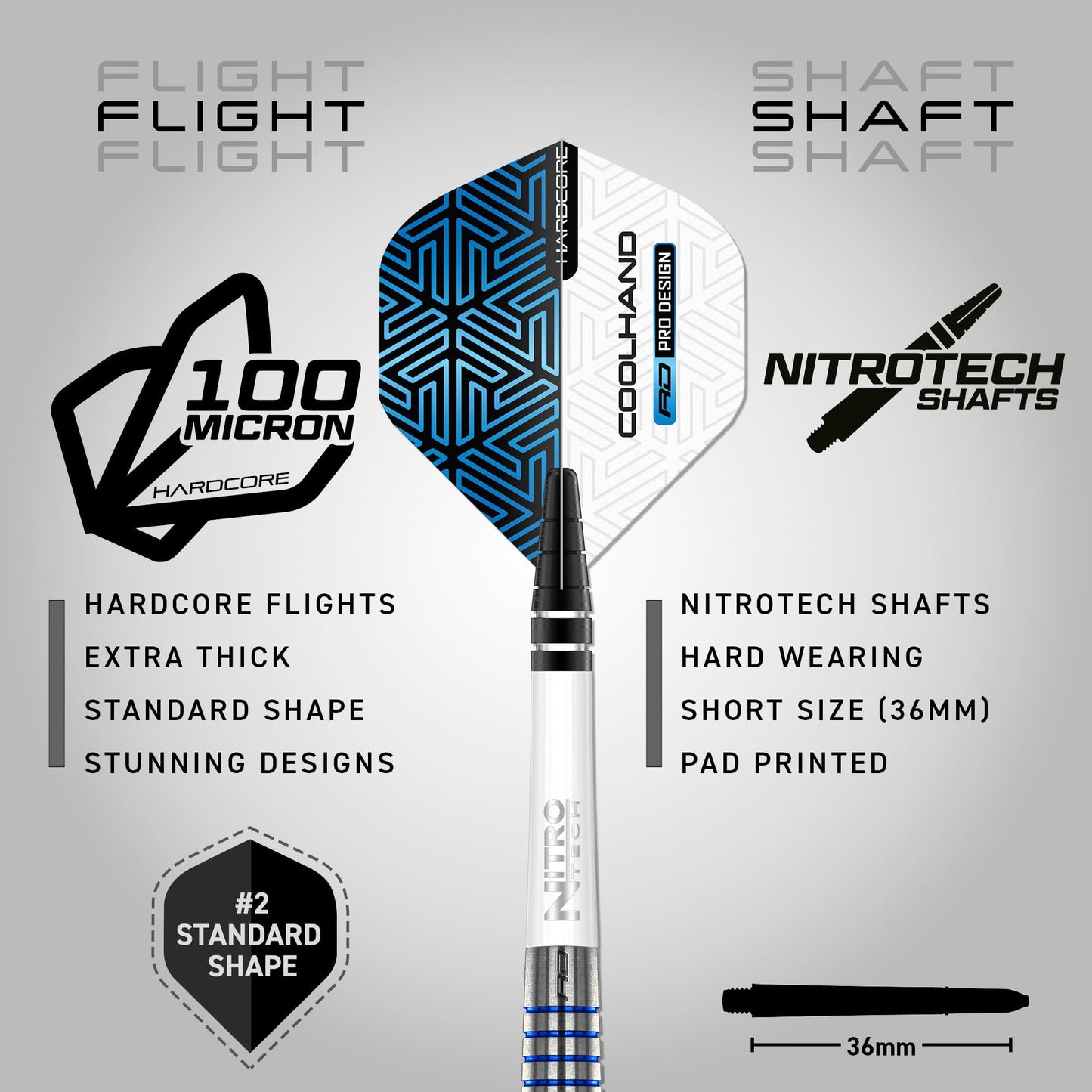 RED DRAGON Luke Humphries TX3 Cool Blue SE 24 Gram Premium Tungsten Steeltip Darts Set with Flights and Stems