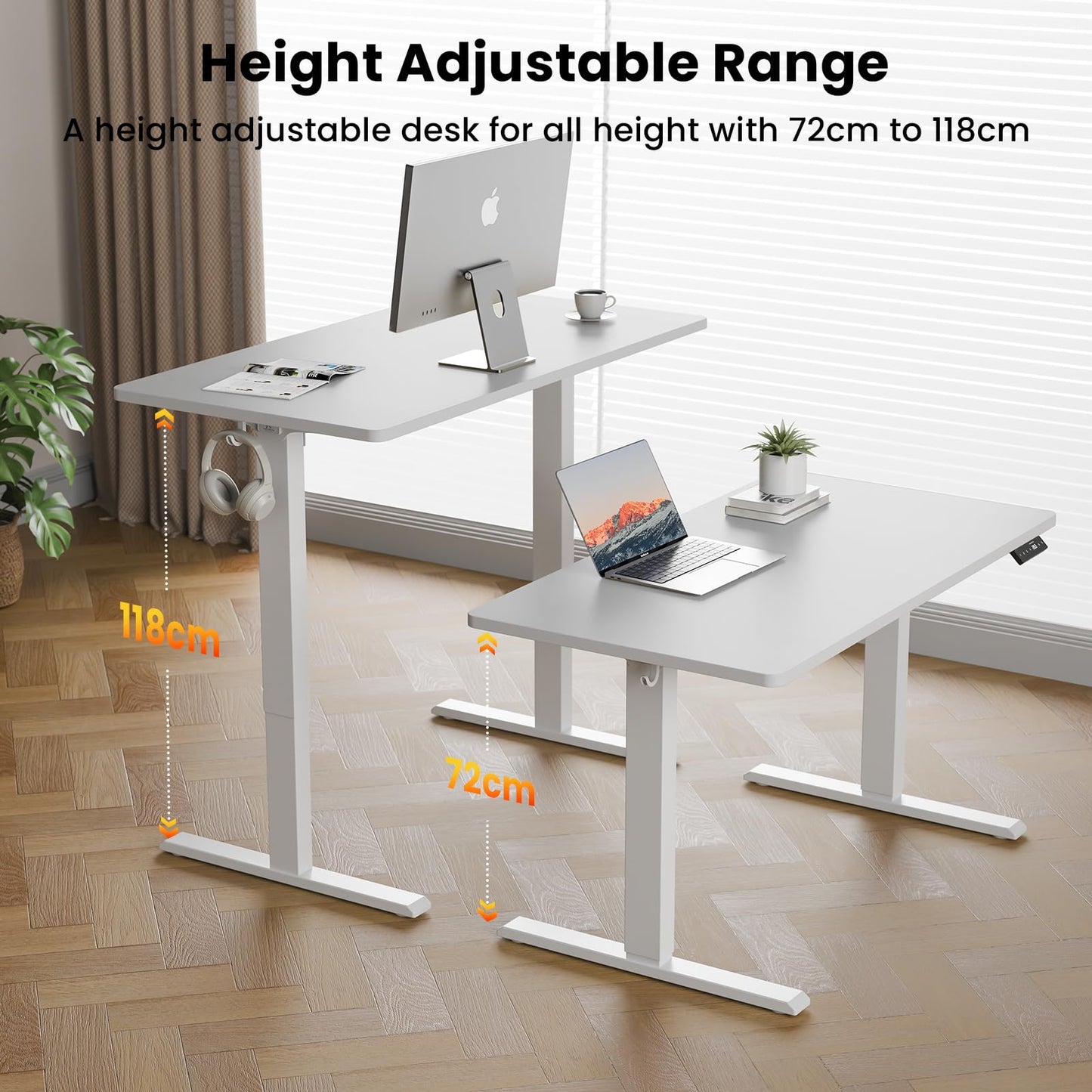 WALKINGDESK Electric Standing Desk, 80 x 60 cm, White