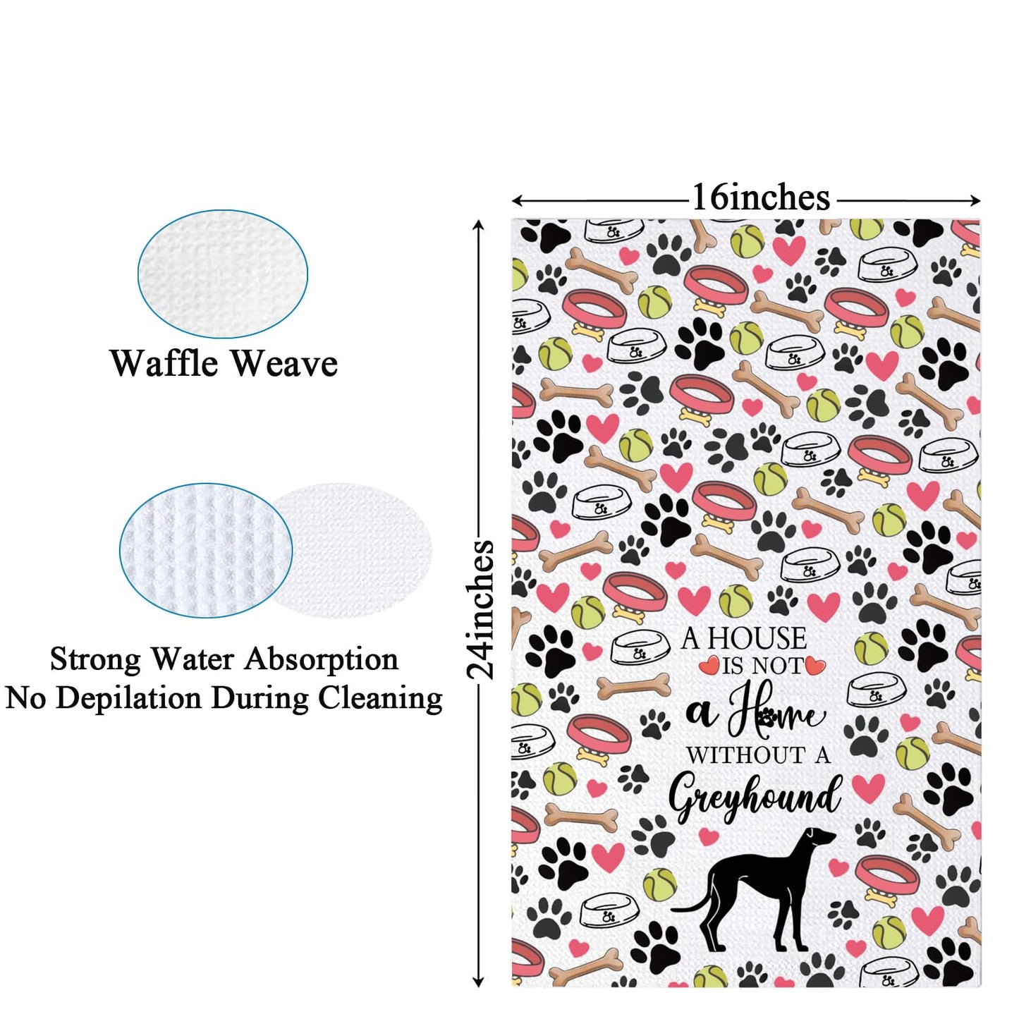 PXTIDY Greyhound Dog Theme Kitchen Towel Animal Lover Gifts Towel Greyhound Mom Gifts Tea Towel Dog Owner Gifts