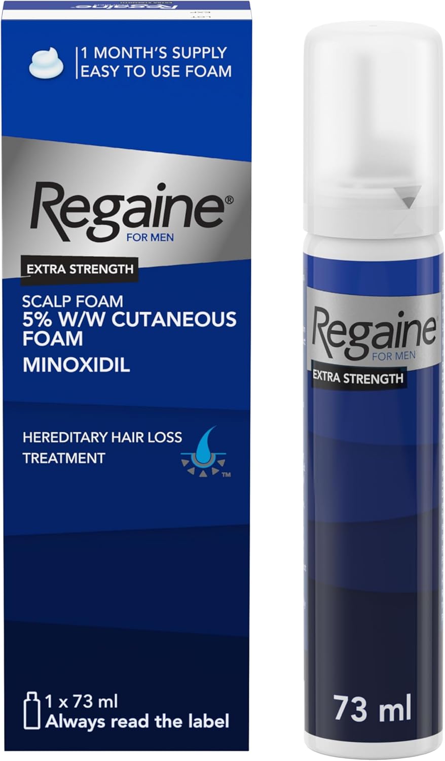 Regaine For Men Extra Strength Foam 73ml, expiry date 10/28, New but scruffy or damaged box