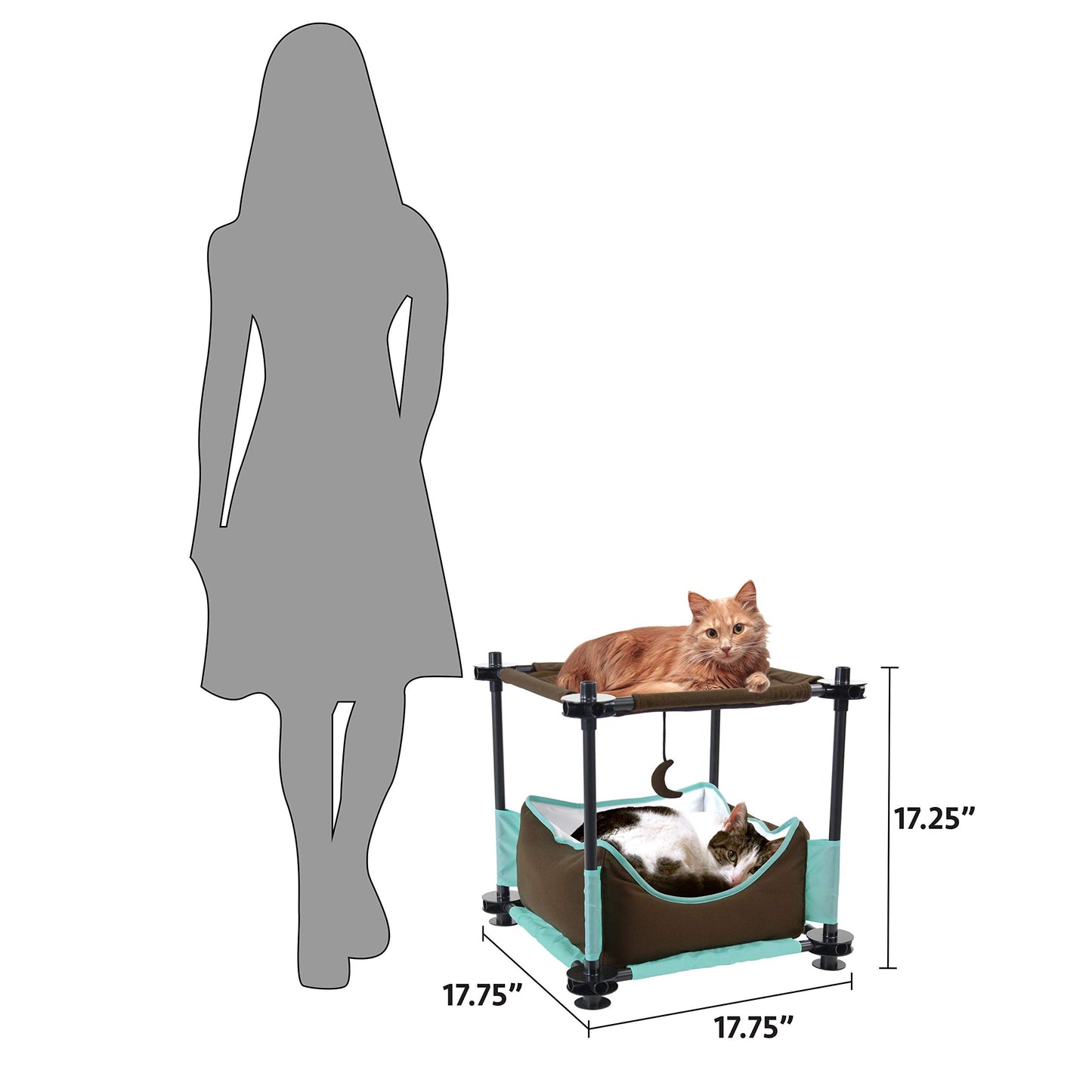 Kitty City Claw Indoor and Outdoor Mega Kit Cat Furniture, Cat Sleeper, Outdoor Kennel ,Black C,17.8x17.8x17.2 Inch (Pack of 1)