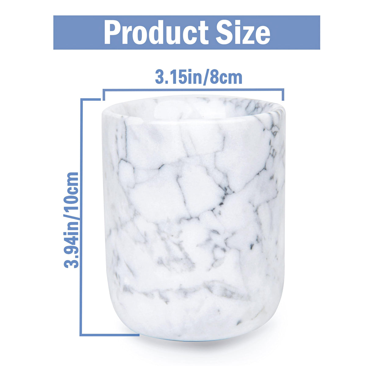 SIPARUI Marble Toothbrush Holder,Bathroom Toothbrush Cup Toothpaste Holder,Toothbrush Storage,Travel Camping Portable Reusable Storage Cups,Sturdy