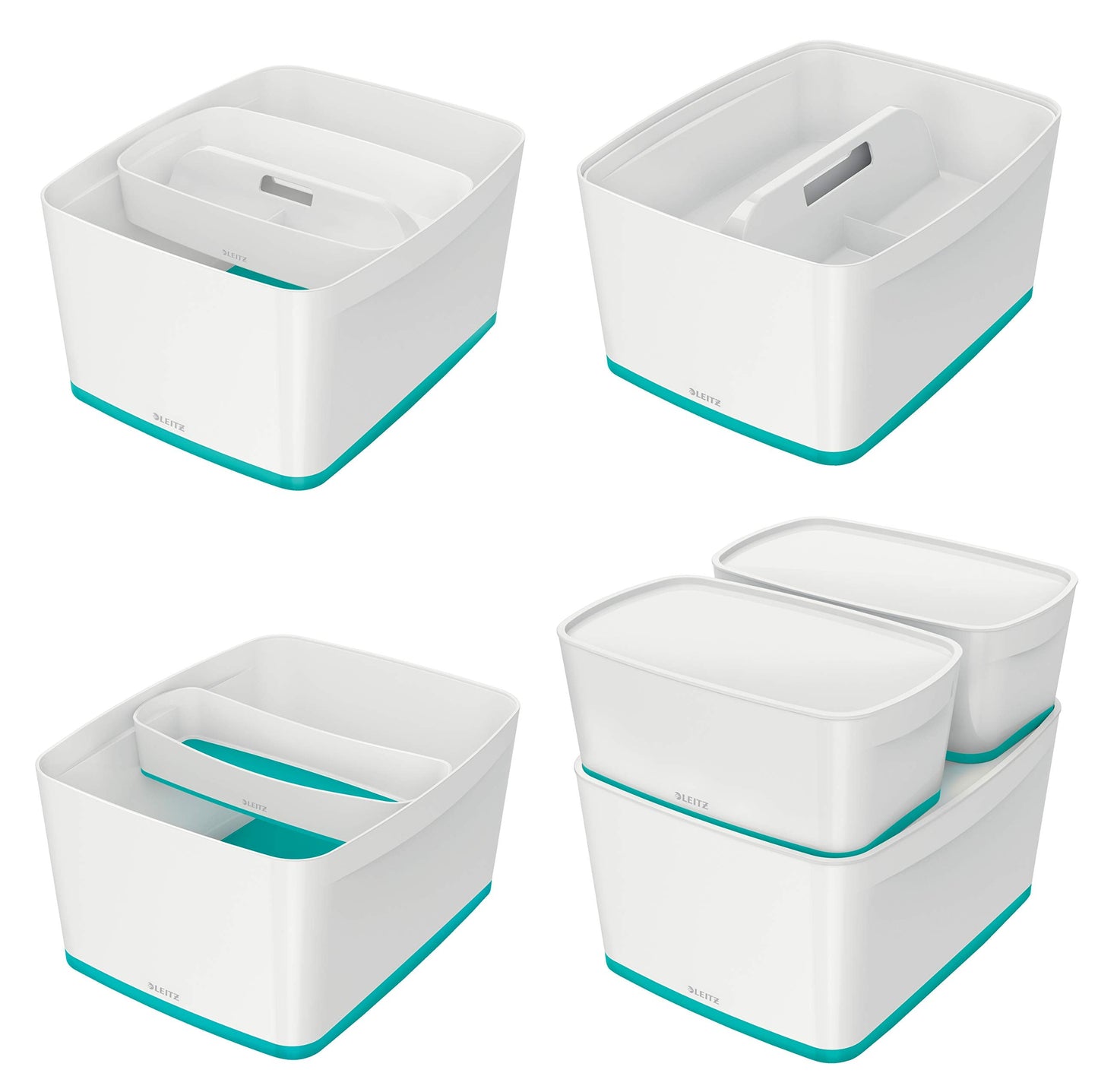 Leitz MyBox WOW Large with lid, Storage Box, Ice Blue