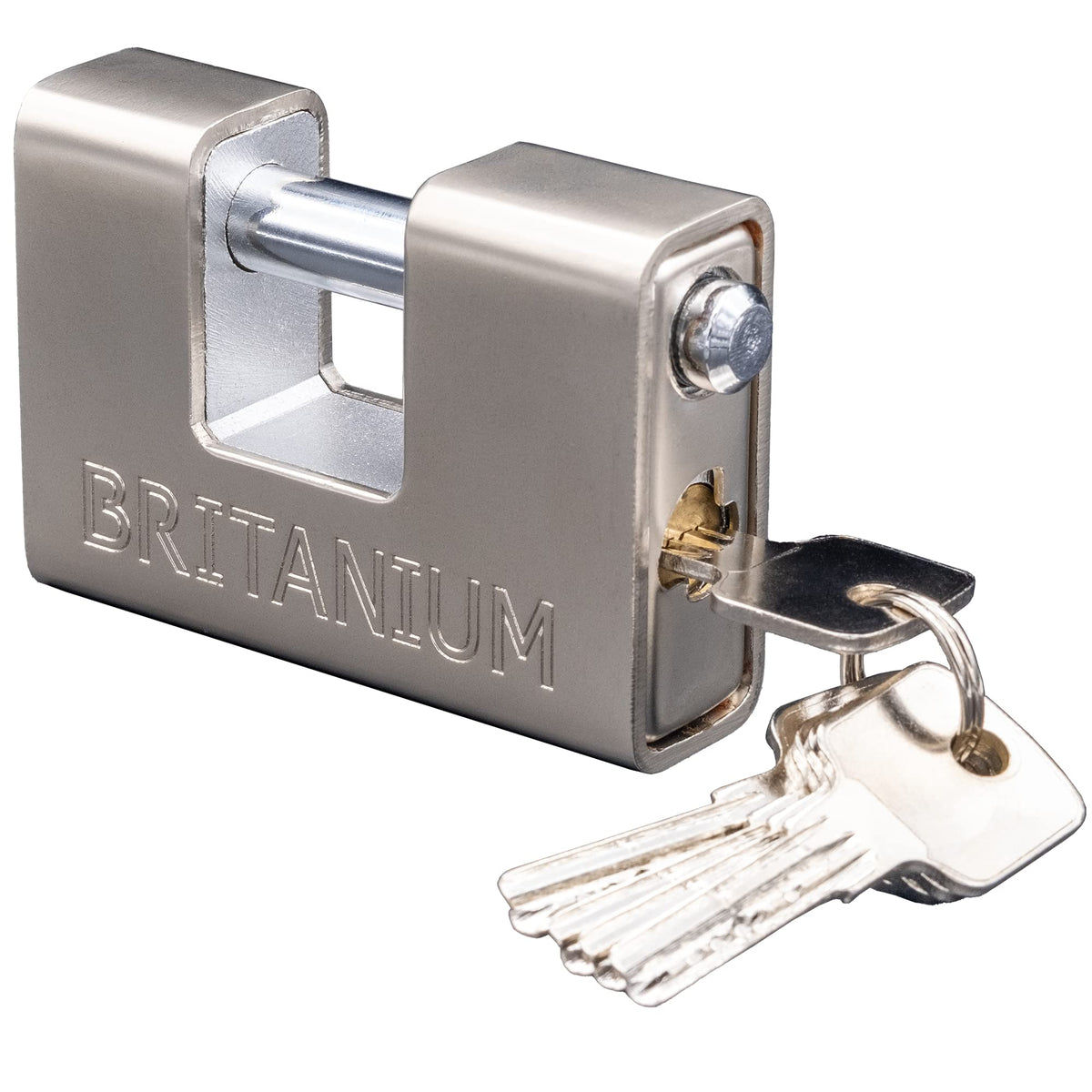 Britanium? BRP84 [Armoured] High Security Container Padlock - [Heavy Duty] - [Anti Drill Cylinder] - Also Ideal Motorbike, Shed & Garage Lock (5 Keys)