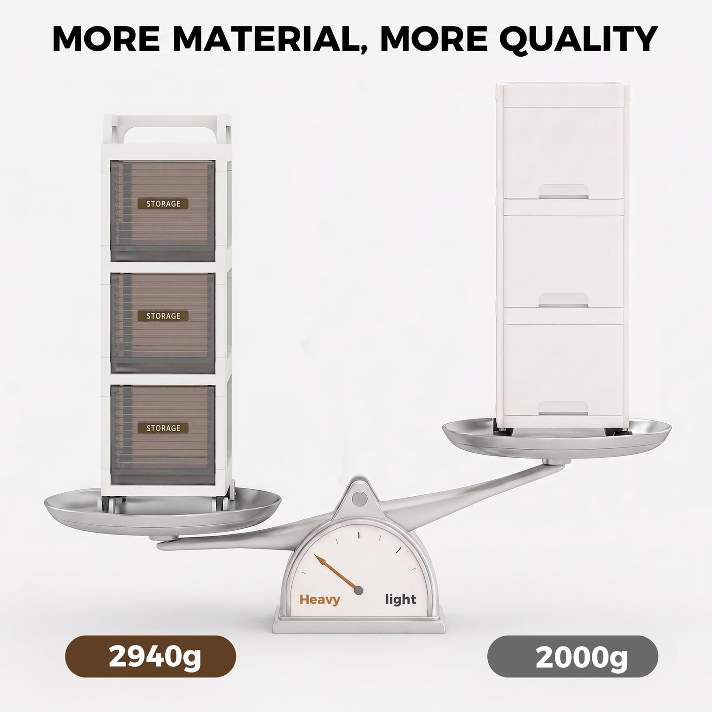 ZHYOCOGY Bathroom Storage with Drawers, 20cm Wide Slim Storage Cabinet