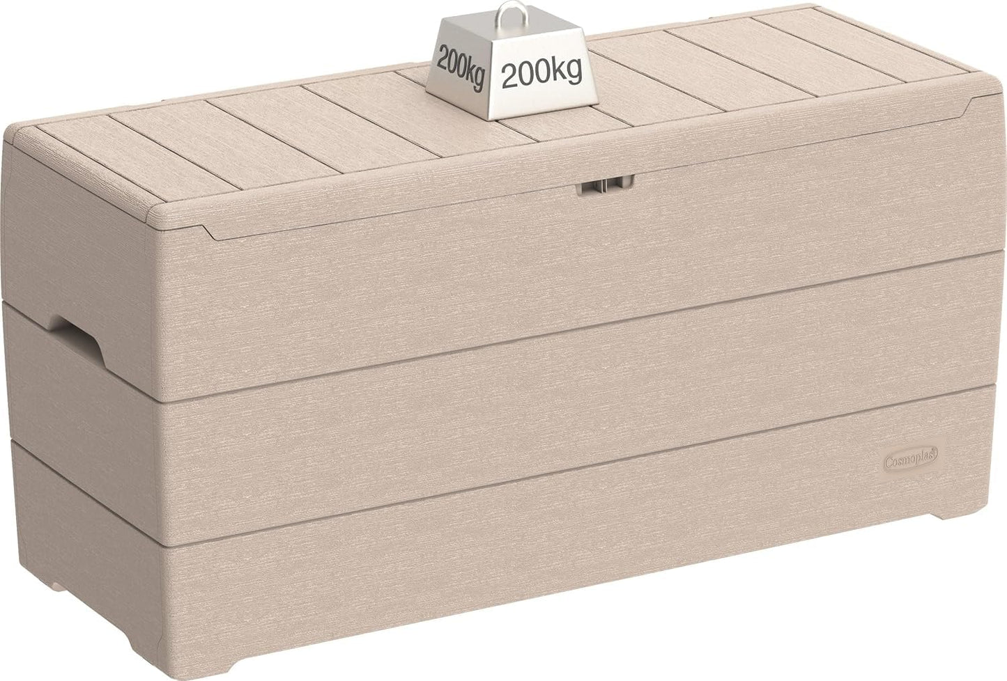 Duramax Cedargrain Durabox 270 Litre/ 71 Gallons plastic storage box, Outdoor Deck Garden Furniture Organizer, Lockable Lid, Plastic Cushion Box with