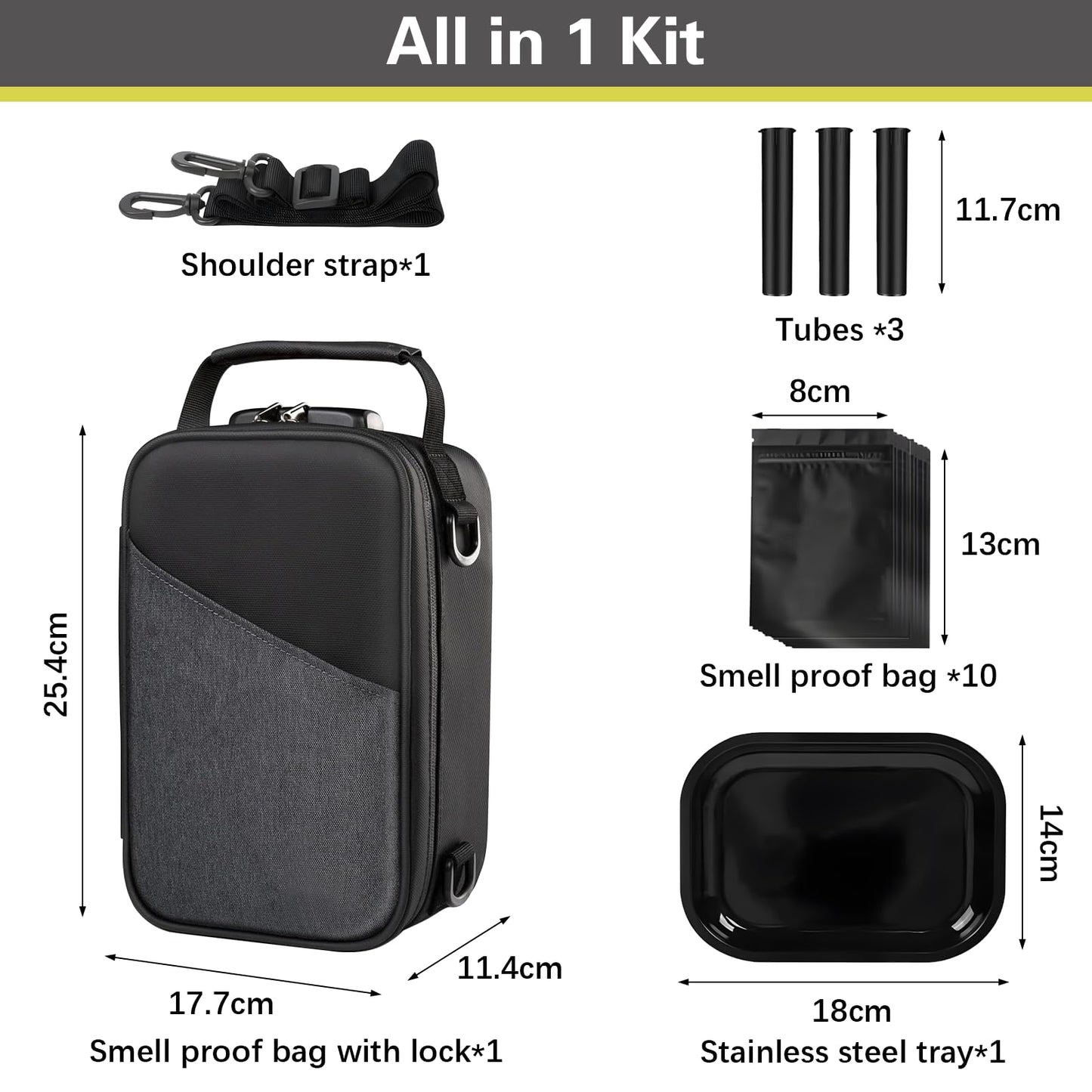 Kazaigou 16-in-1 Smell Proof Stash Box with Combination Lock