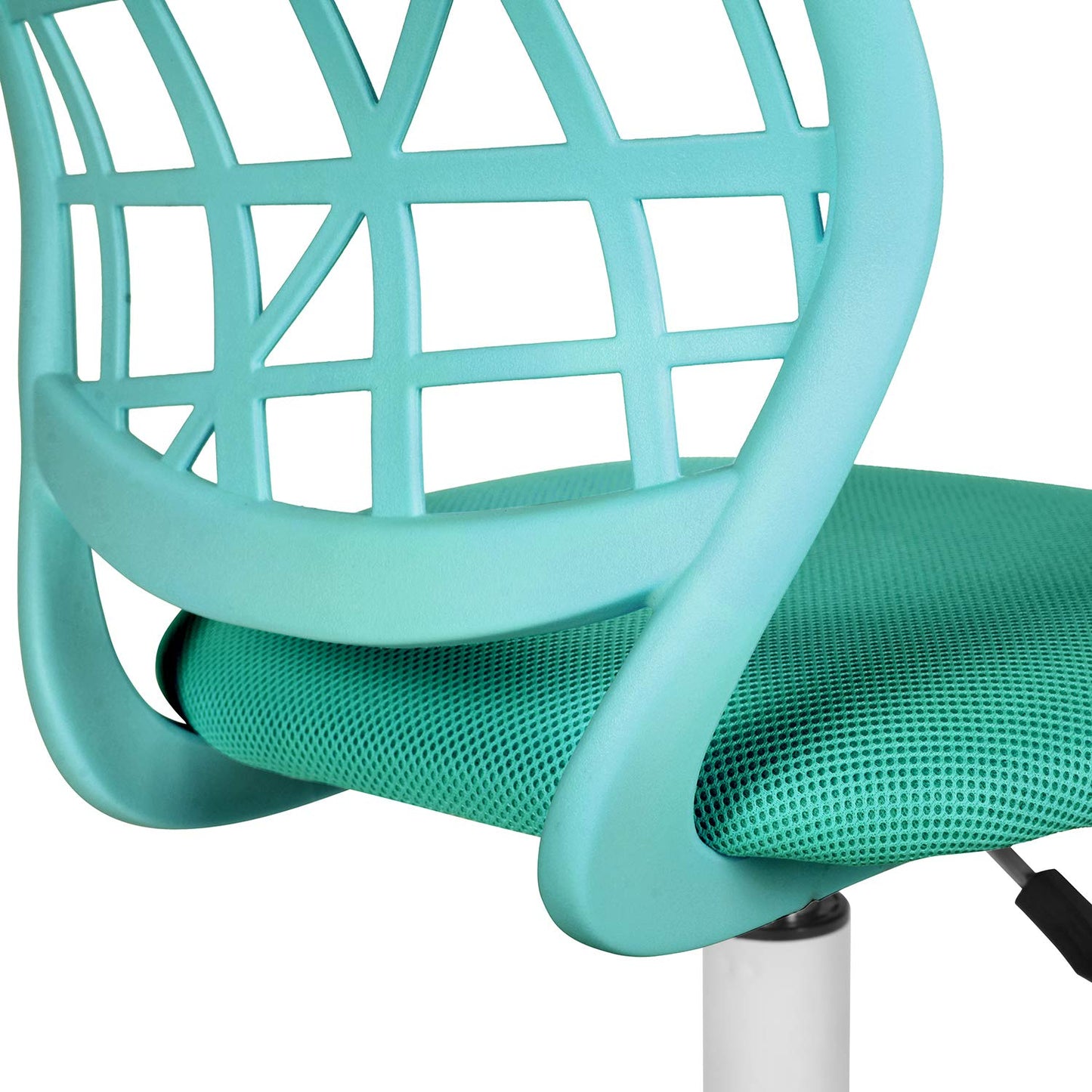 HOMYLIN Desk chair Computer chair Ergonomic Fabric Swivel Office Comfy chair Work Chair without Arms Height Adjustable Study chair, Turquoise I
