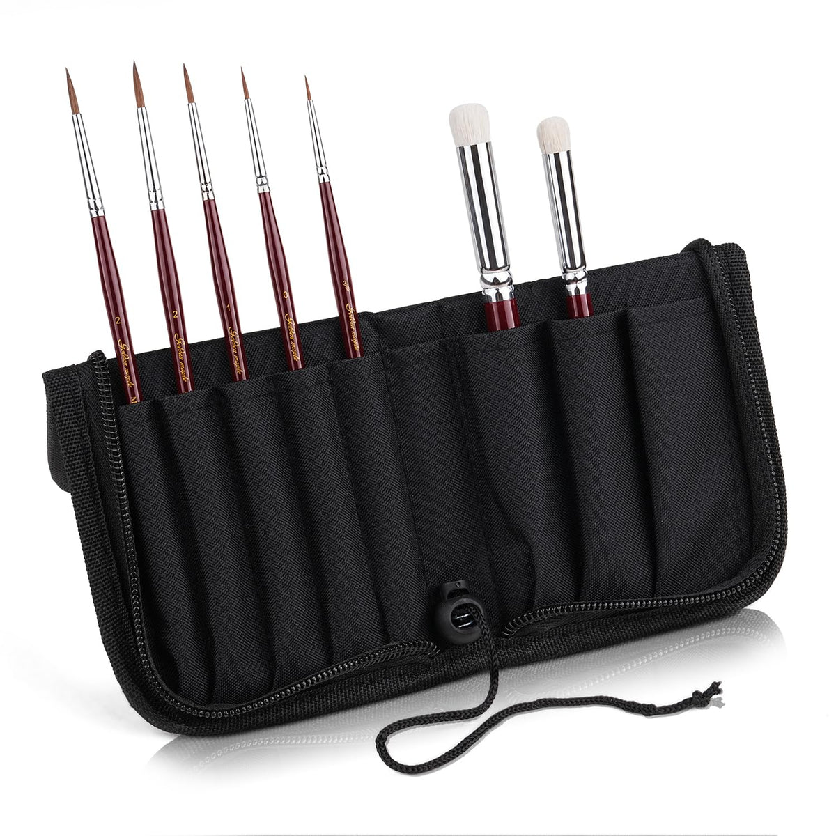 Kolinsky Sable Miniature Paint Brushes - Golden Maple 7pcs Detail Paint Brushes Drybrushes for Acrylic Watercolor, Small Fine Detail Paint Brush Set