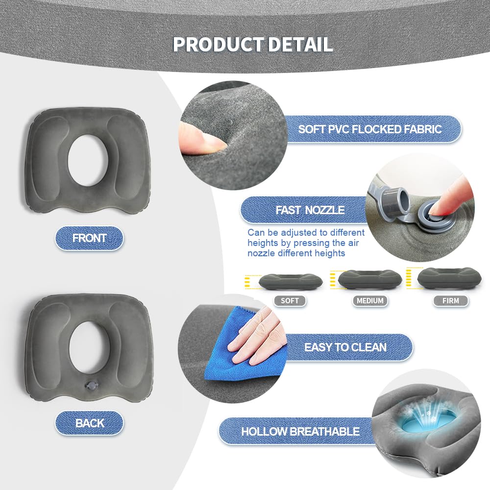 Inflatable Donut Cushion & Soft Sitter for Tailbone Pain,office indoor