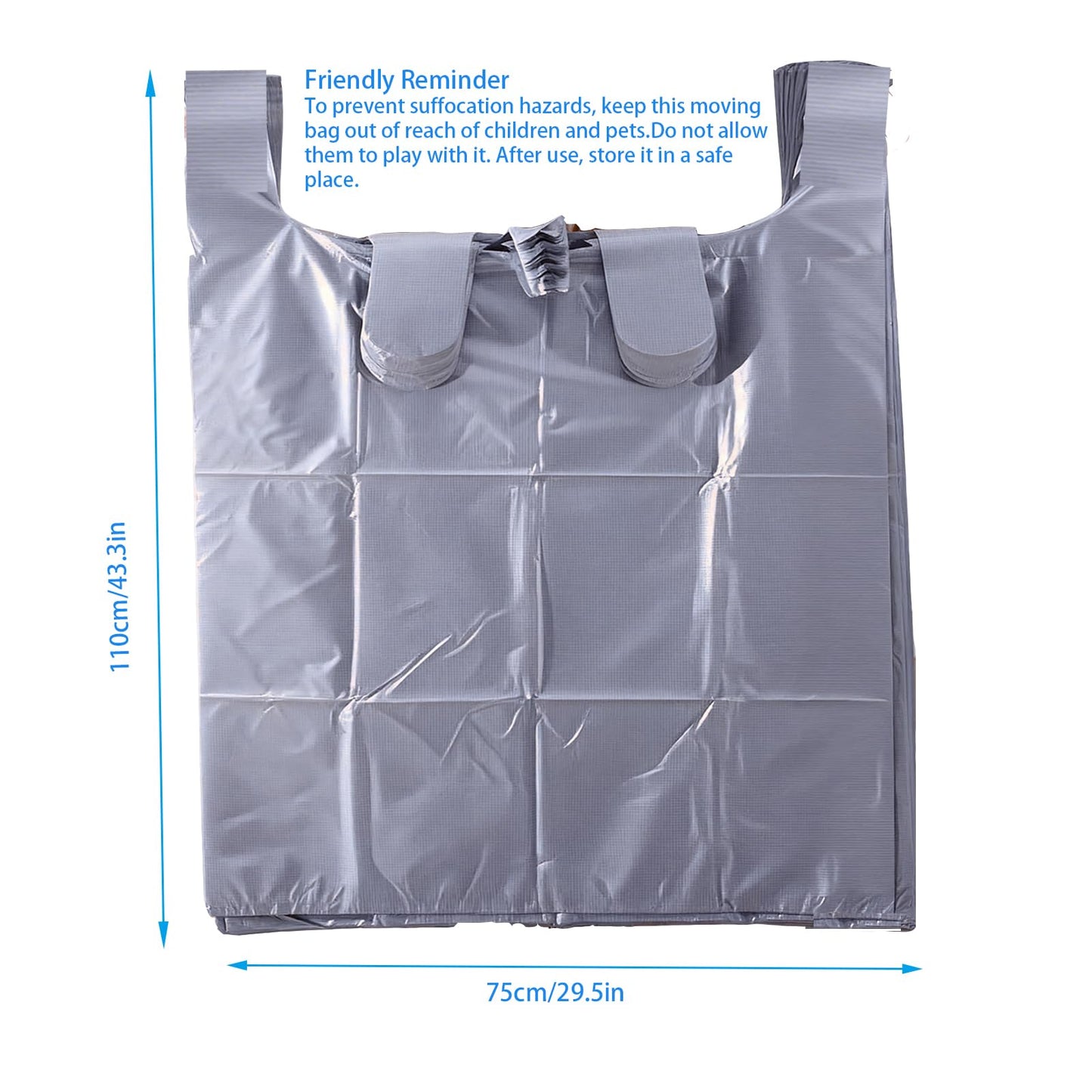 EZZLife 10PK 120L Grey Dustproof Moving Storage Bags for Clothes Bedding