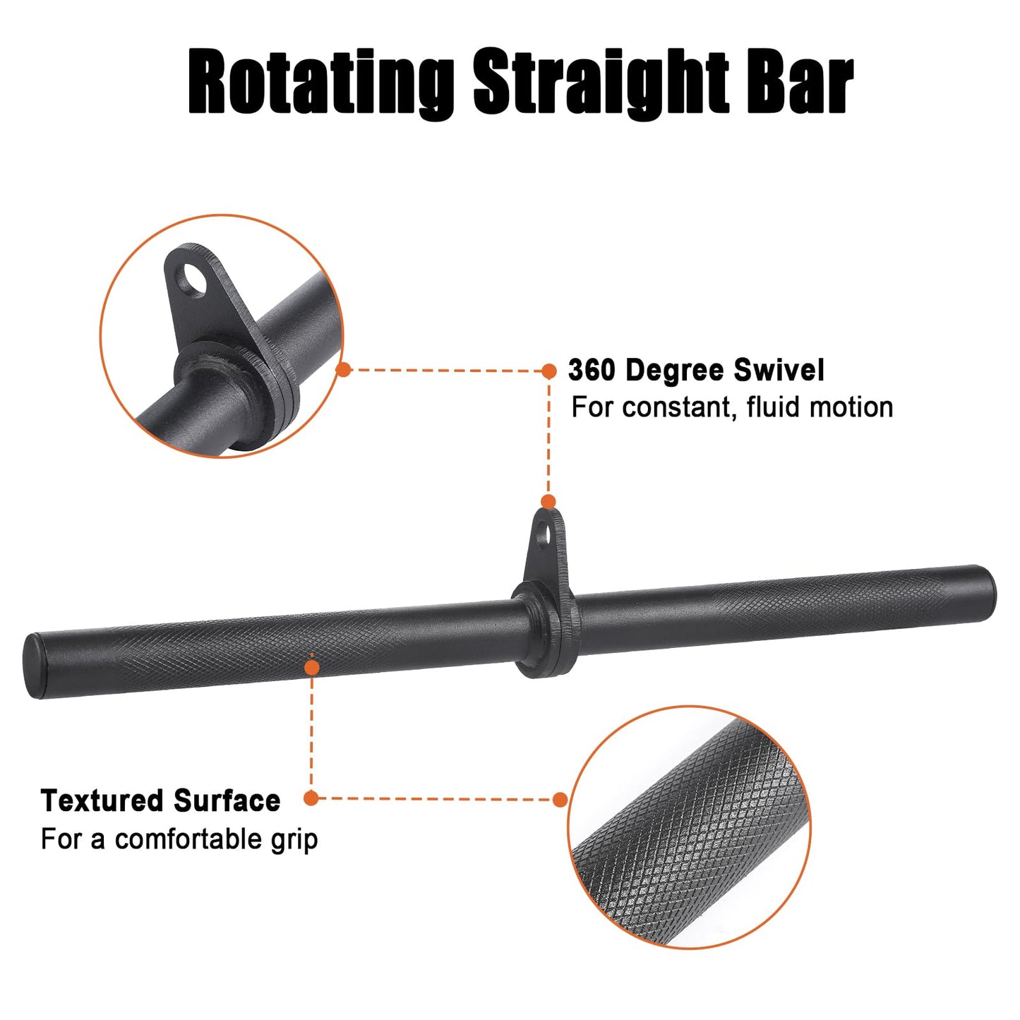 Workout Cable Machine Attachment for Home Gym, SERTT LAT Pulldown Attachments, Cable Accessories for Weight Training, Straight Pull Down Bar, Tricep