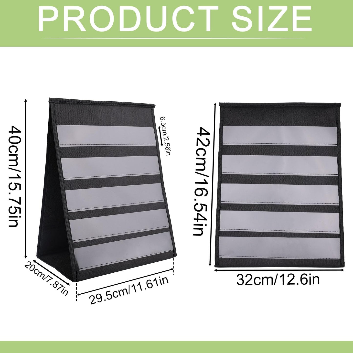 Fukaisu Portable Sticker Display Stand, Foldable Tabletop Pocket Chart with Clear Pockets Double-Sided 5-Tier Organizer Rack Holder for Stickers