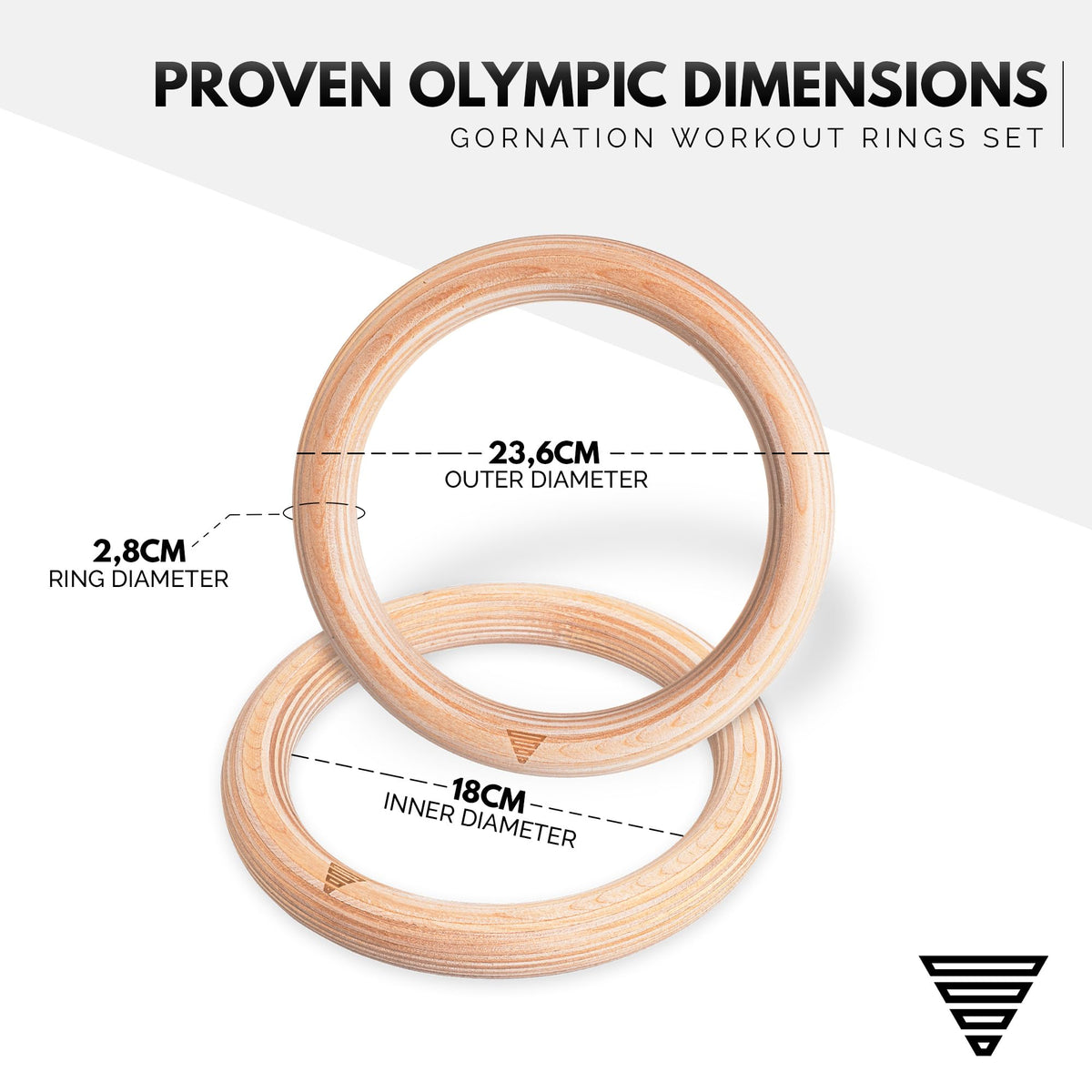 GORNATION Wooden Gym Rings, Premium Calisthenics & Fitness Equipment for Indoor, Outdoor & Gym Workouts, Adjustable Straps for Muscle-Ups, Pull-Ups &