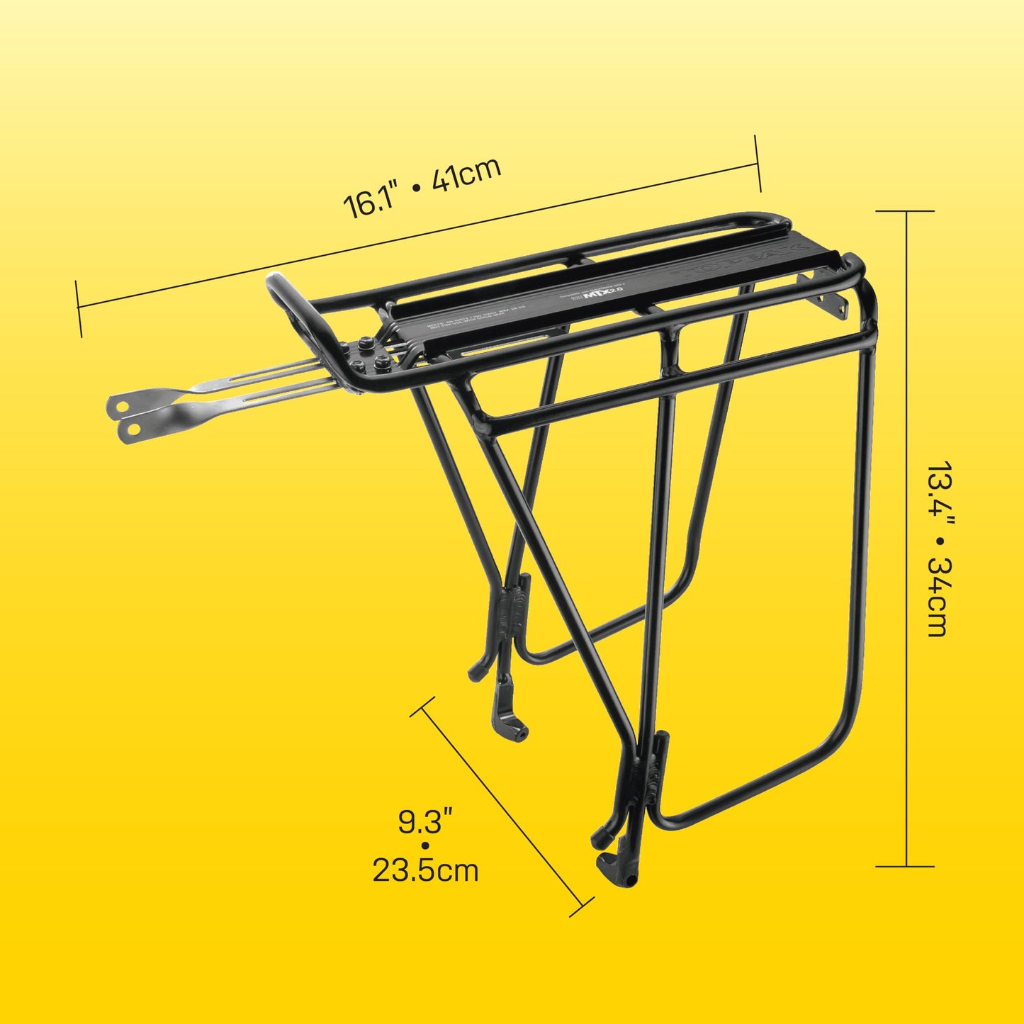 Topeak Super Tourist DX Rear Rack for 26" / 27.5" / 29" Wheel Bikes, Disc Brake Compatible, Black