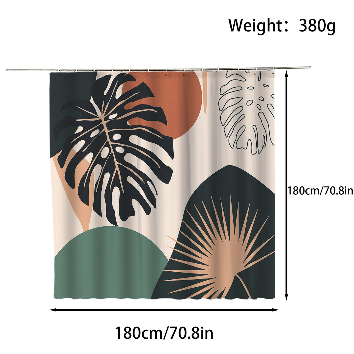 FAIRYGATE Bath Curtain Shower Curtains Patterned Shower Curtain for Wet Room Antimould and Waterproof Bathroom Curtains B9217