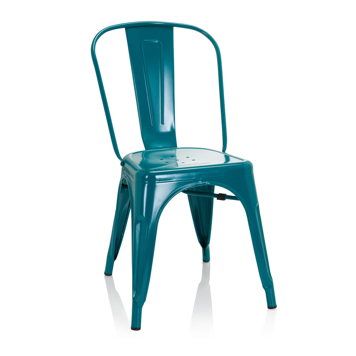 hjh OFFICE 645052 Bistro Chair VANTAGGIO COMFORT Metal Petrol Bistro Chair in Industrial Design Stackable